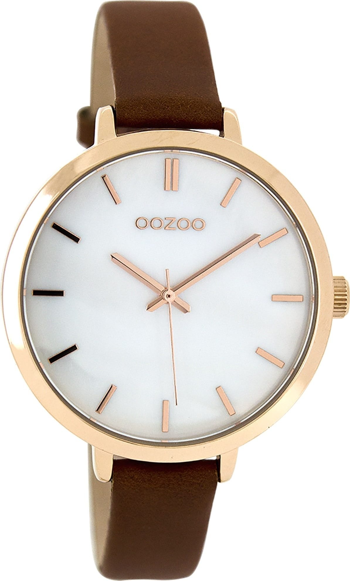 Quarzuhr Oozoo Damen Uhr Casual schimmernd Leder