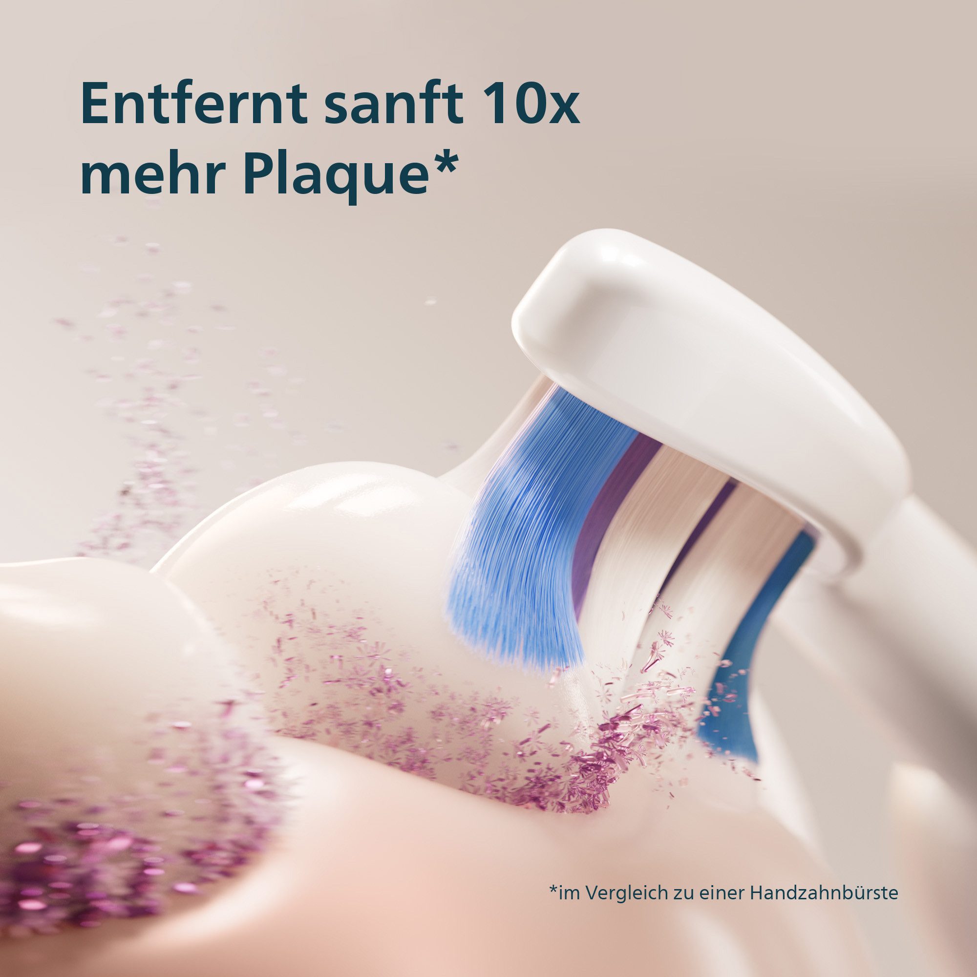 Philips Sonicare Elektrische Zahnbürste Series 6100, Aufsteckbürsten: 1 St., mit Andruckkontrolle, 2 Putzeinstellungen und 3 Intensitätsstufen – Bild 4 von 5