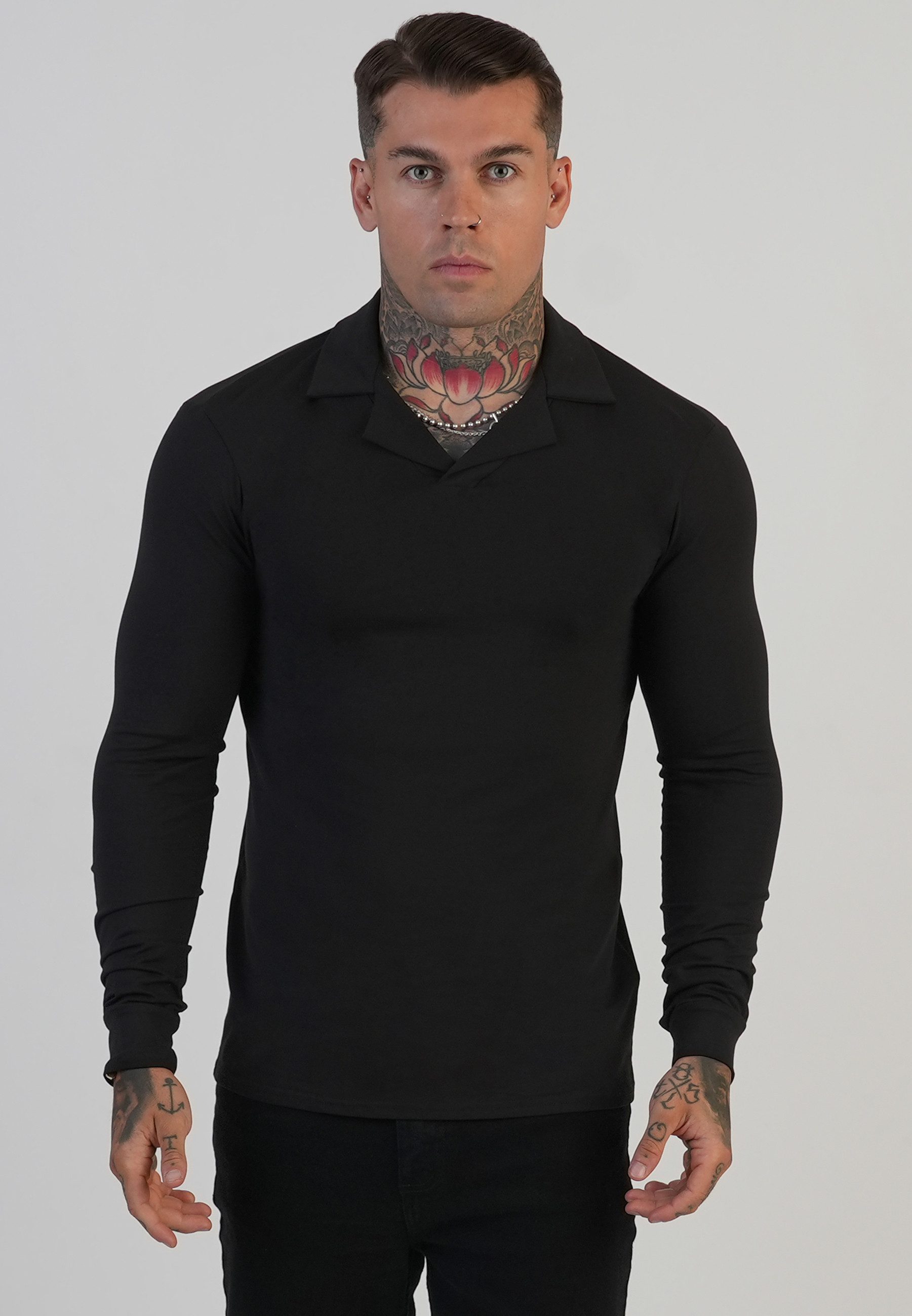Siksilk Poloshirt SikSilk Herren LS Revere Polo T-Shirt günstig online kaufen