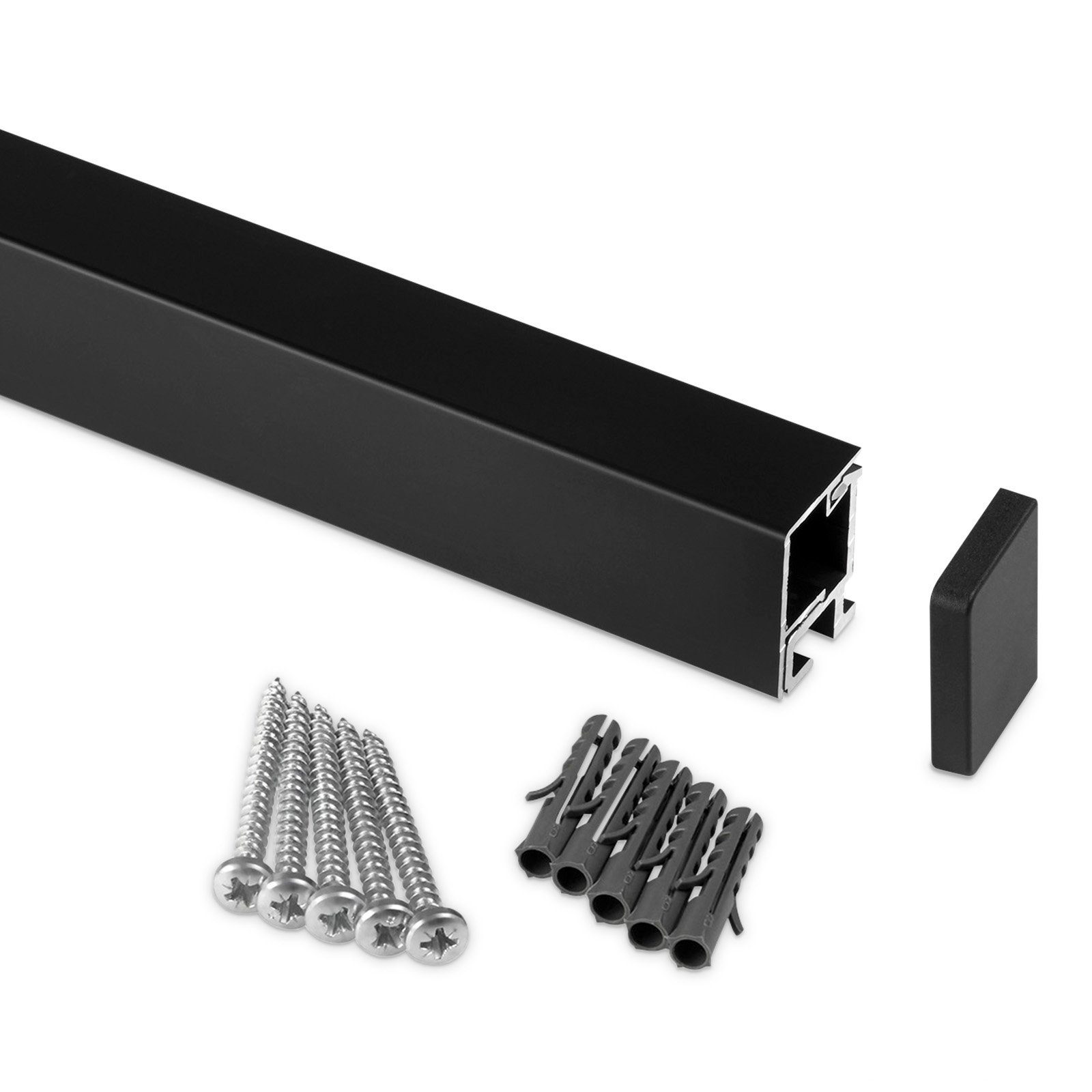 Kesseböhmer Küchenrückwand Linero Style Relingsystem für die Küche - versch. Elemente, Profilleiste 600 mm schwarz