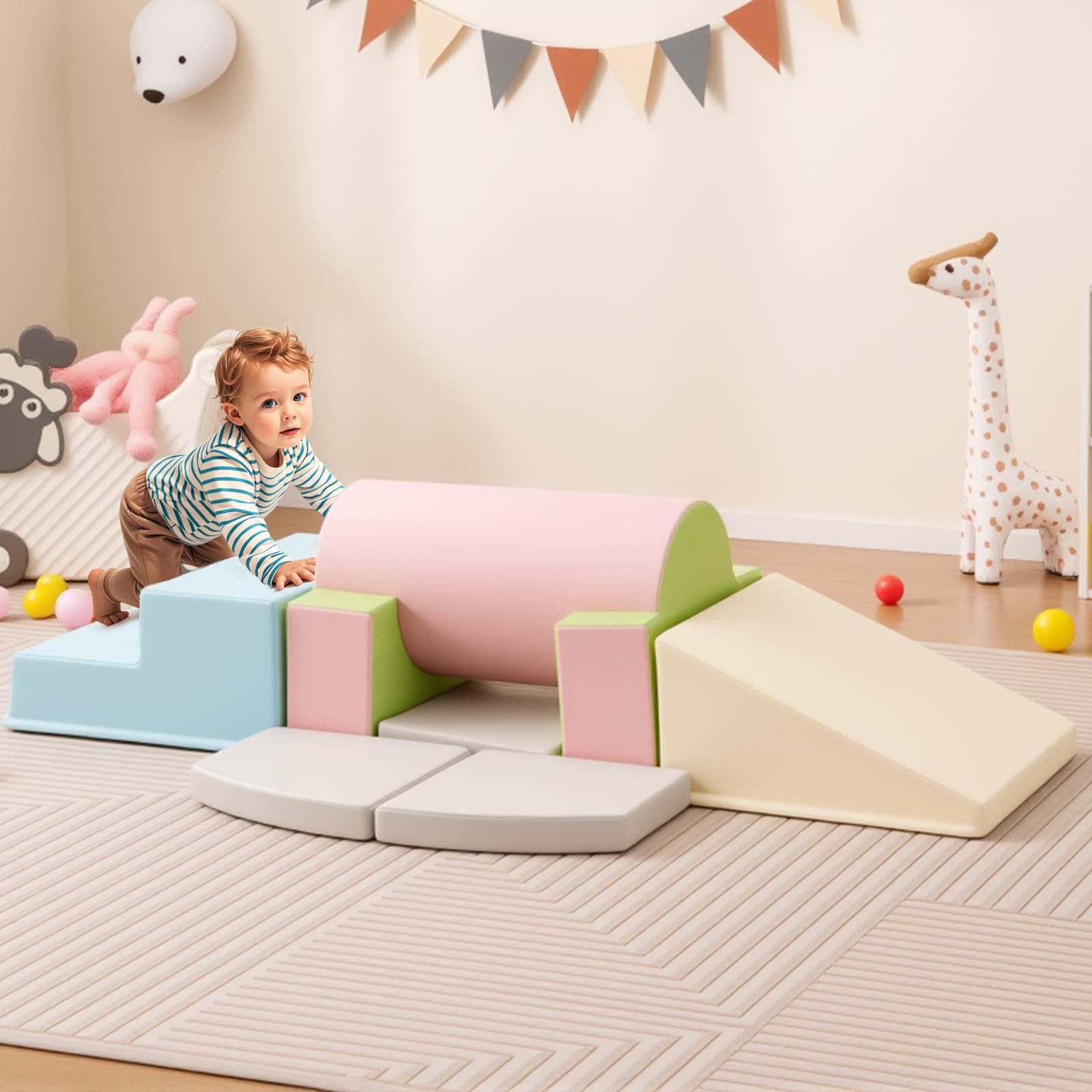 COSTWAY Spielbausteine, (10 St), Softbausteine für Kinder ab 1 Jahr