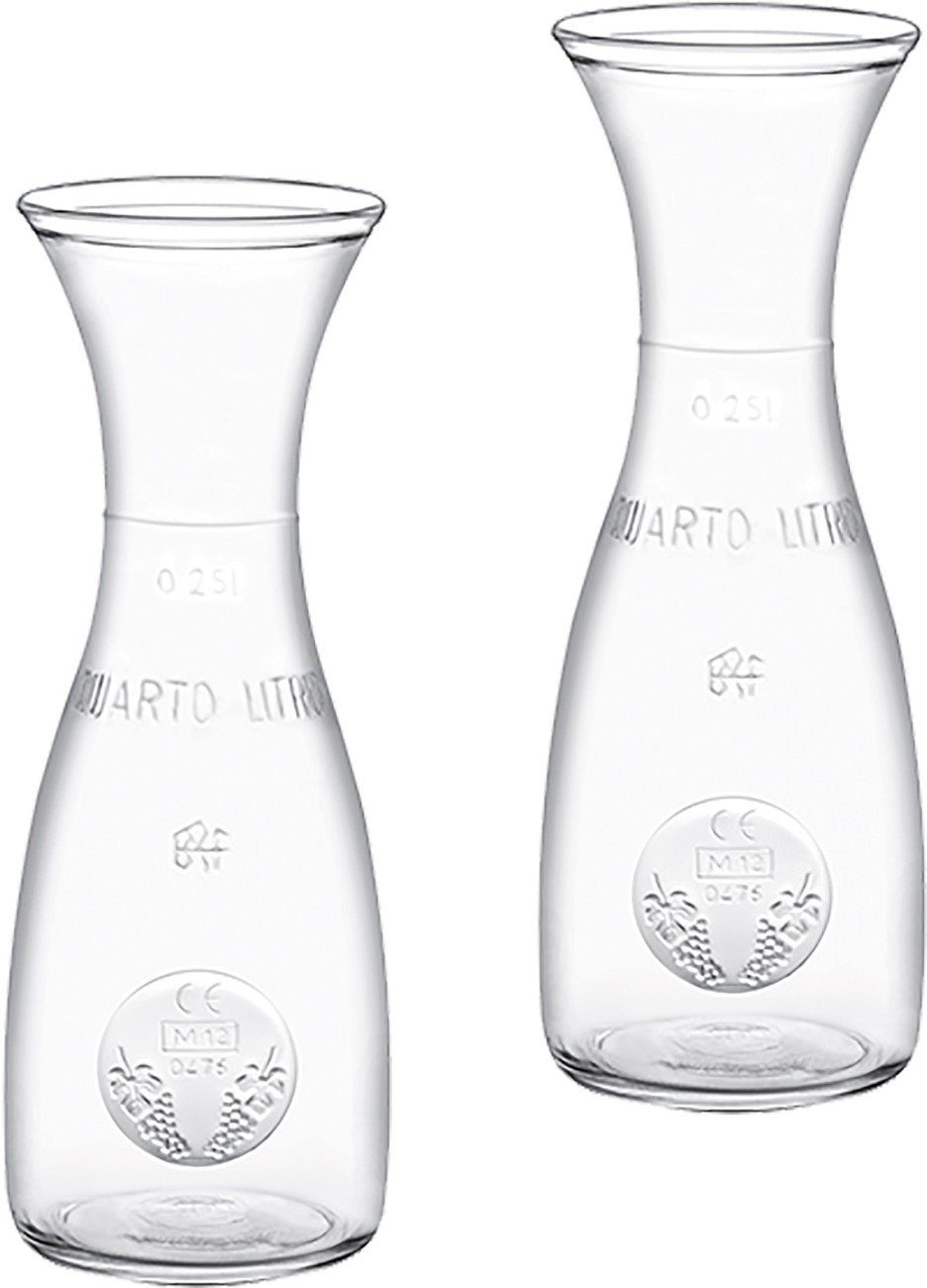 Karaffe Wasser/Weink/Saftkaraffe Glaskaraffe Misura 0,25L - 2 Stück