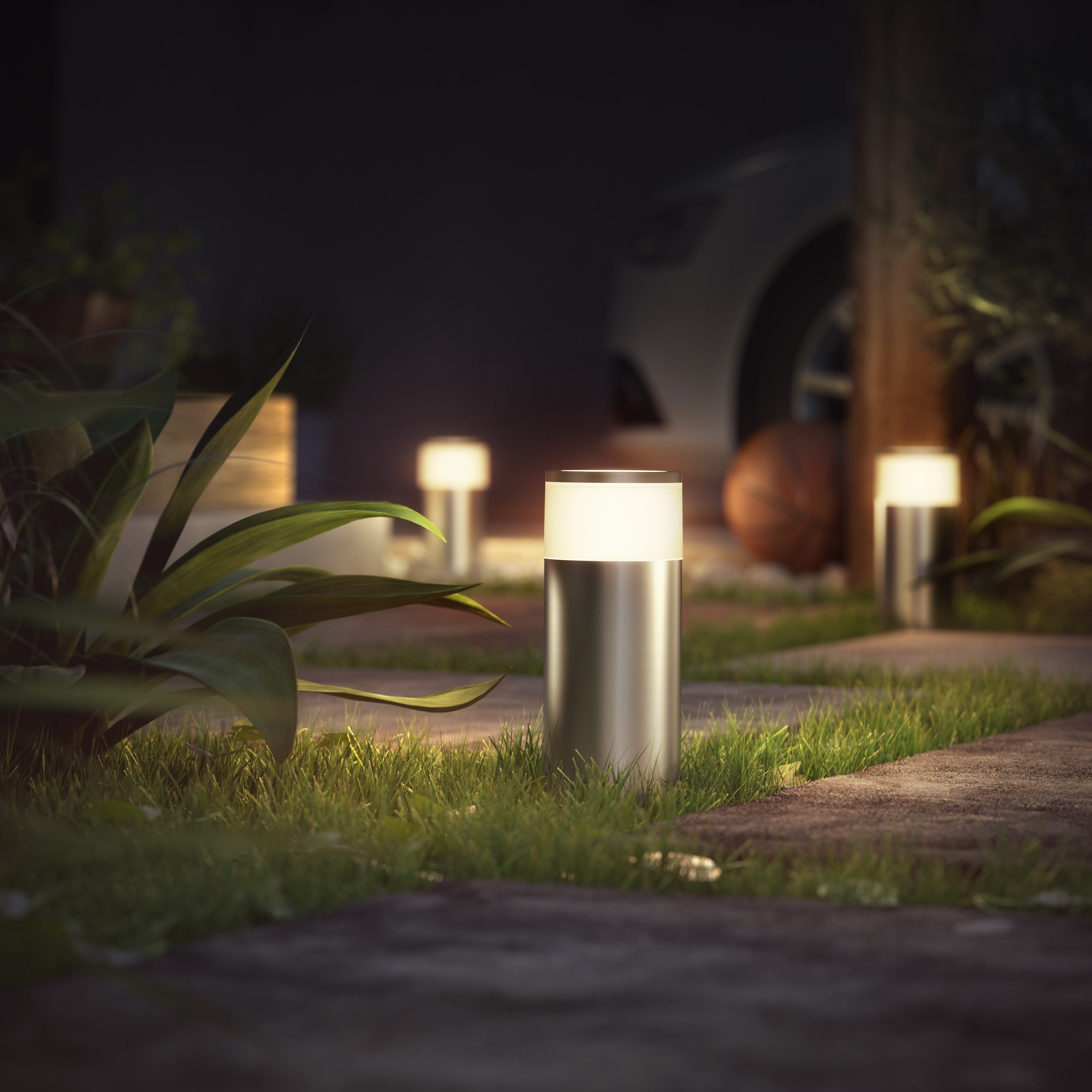 Philips Hue LED Sockelleuchte Outdoor White & Color Ambiance Calla Sockelleuchte Niedervolt, 1x350lm, Abschaltautomatik, Bluetooth, CCT - über Fernbedienung, Dimmfunktion, Einschlafhilfe, Farbsteuerung, Farbwechsel, Memory, nach Trennung vom Netz, Nachtlichtfunktion, RGB, Smart Home, Timerfunktion, Weckerfunktion, dimmbar über Fernbedienung, erweiterbar, mehrere Helligkeitsstufen, LED fest integriert, Farbwechsler, RGB, warmweiß - kaltweiß, App- & Sprachsteuerung, Smart Home, Farbe & Weiß, Niedervolt-System