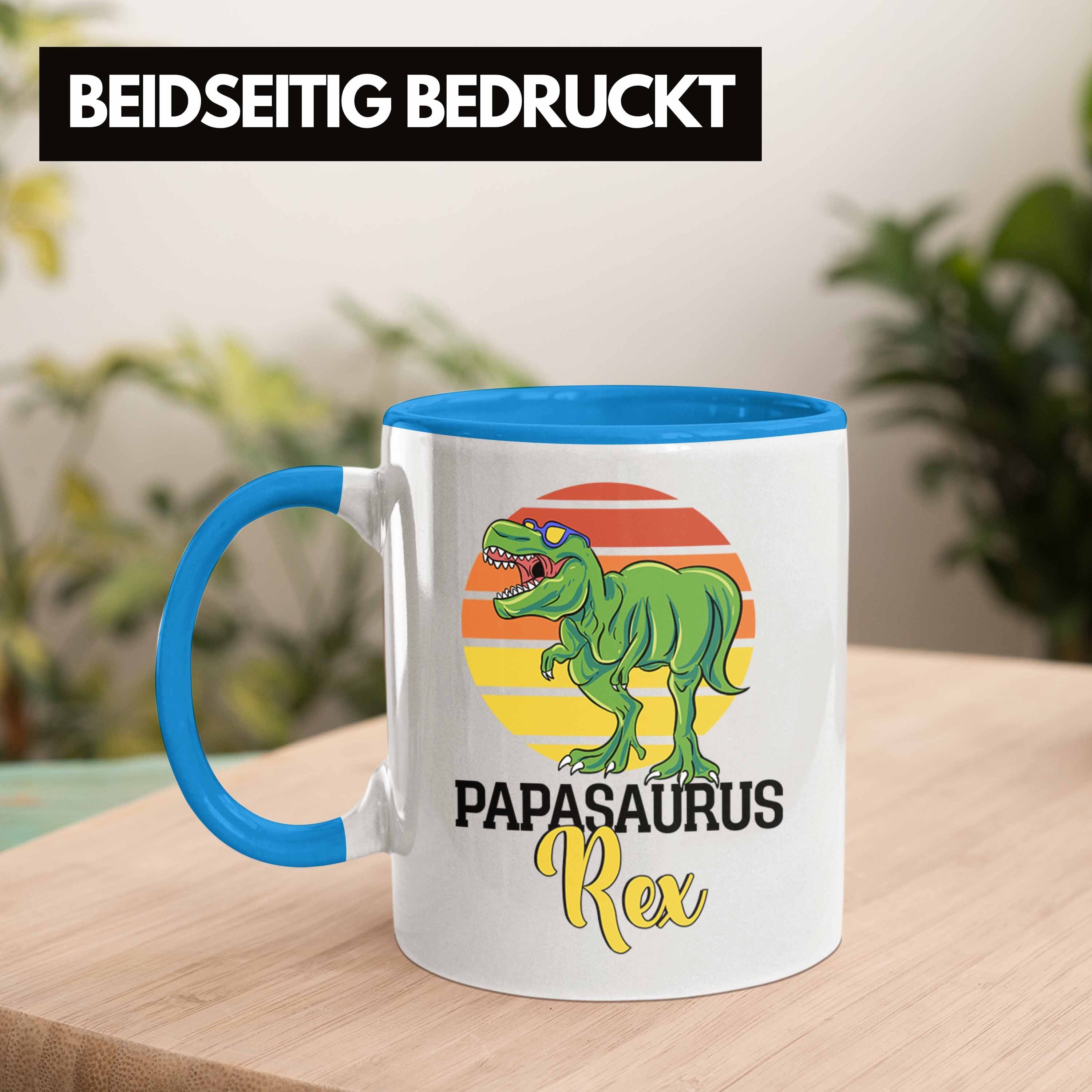 Trendation Tasse Lustiges Papa Blau Geschenk Vatertag Rex" Tasse "Papasaurus für Gesc Besten