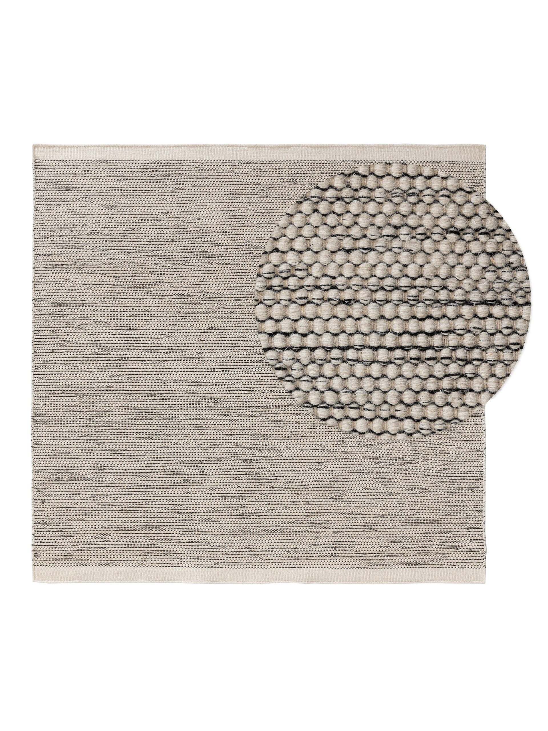 benuta Wollteppich Rocco, quadratisch, Höhe: 5 mm, Kunstfaser, Berber, Ethno-Style, Wohnzimmer