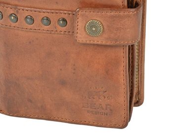 Bear Design Geldbörse "Sanne" Cow Lavato Leder, Damenbörse, Portemonnaie, Leder in cognac braun, 8 Kartenfächer