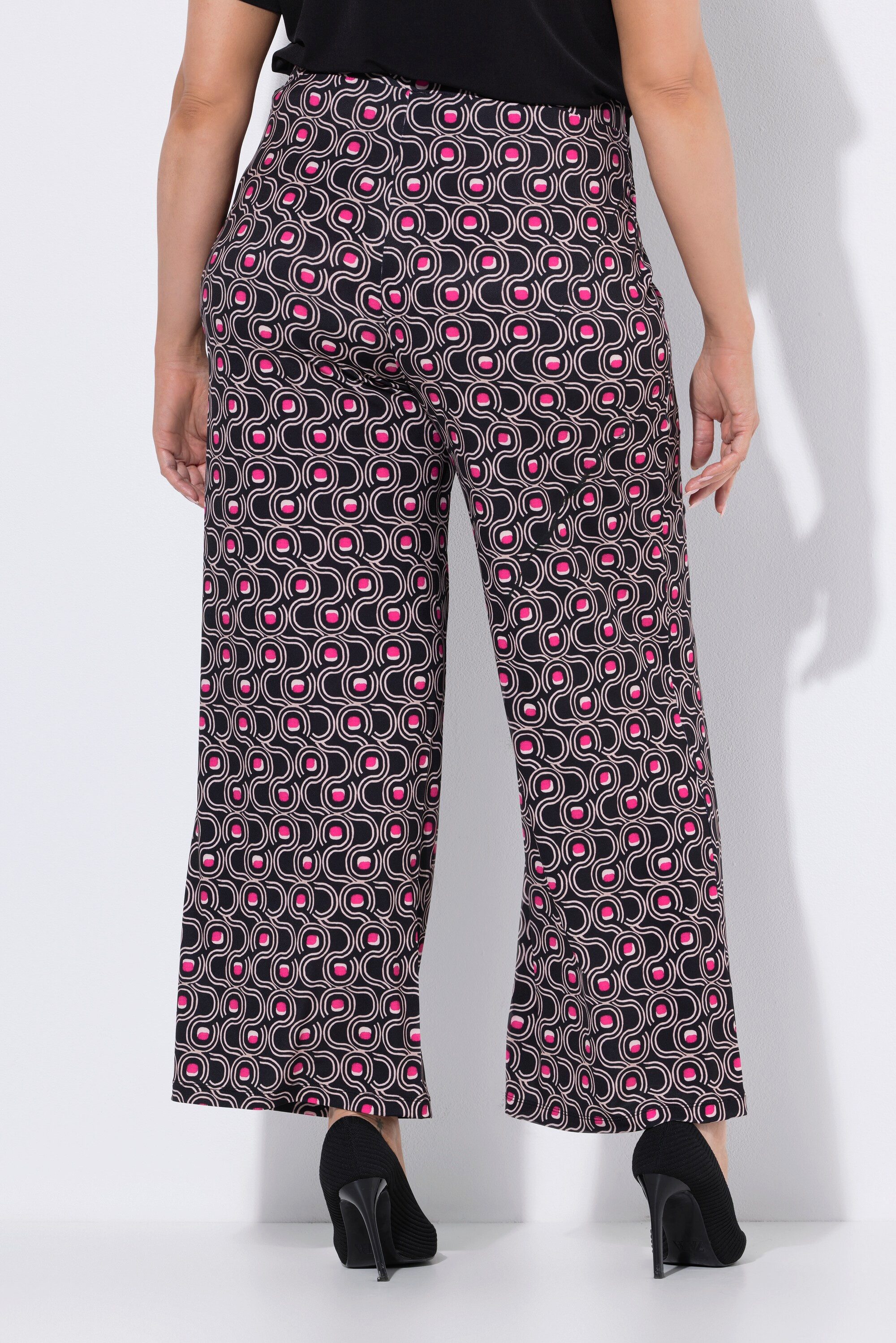 Ulla Popken Funktionshose Jerseyhose grafischer Druck gerades Bein