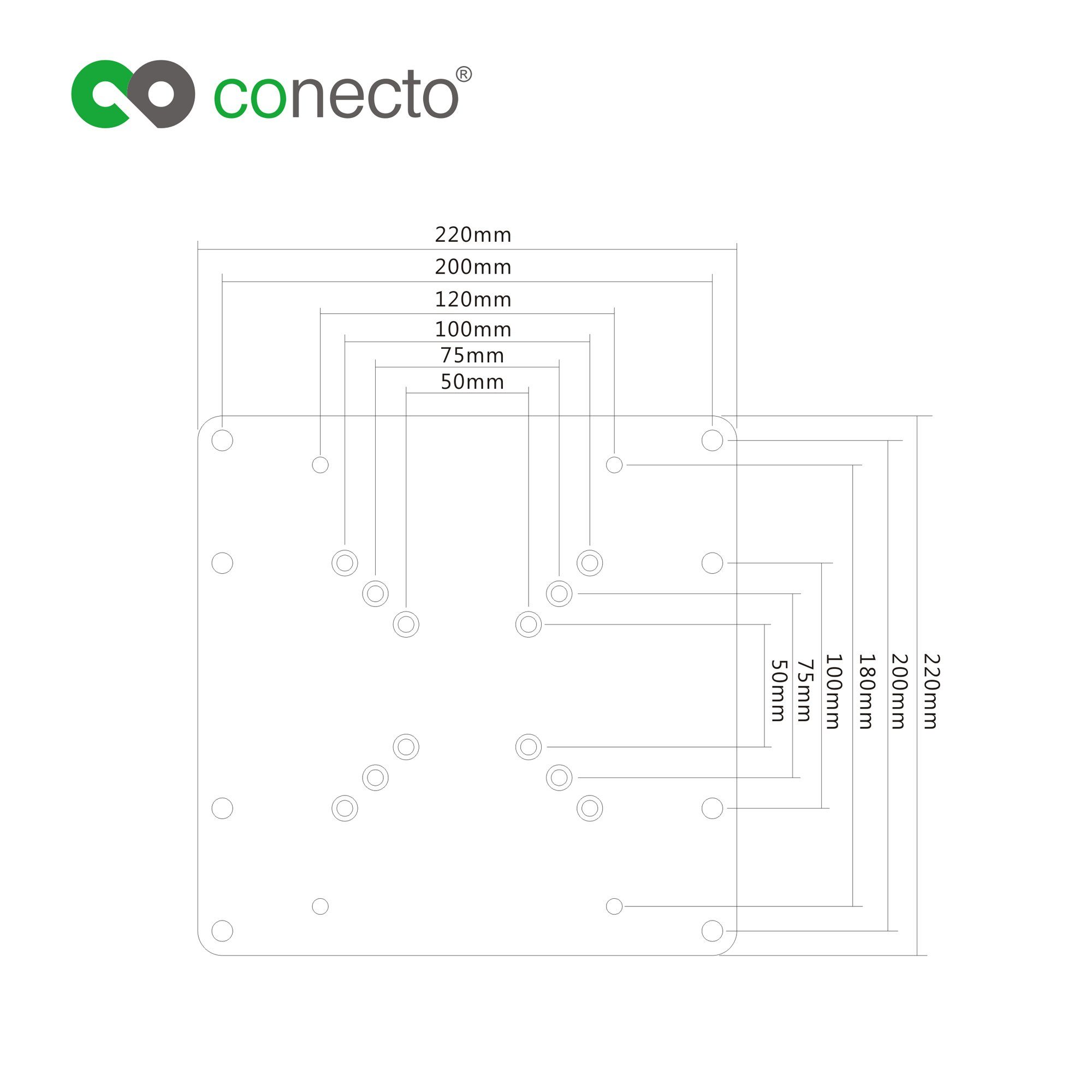 conecto conecto® & für VESA Monitor Wandhalterungen - TV Adapter Universeller TV-Wandhalterung