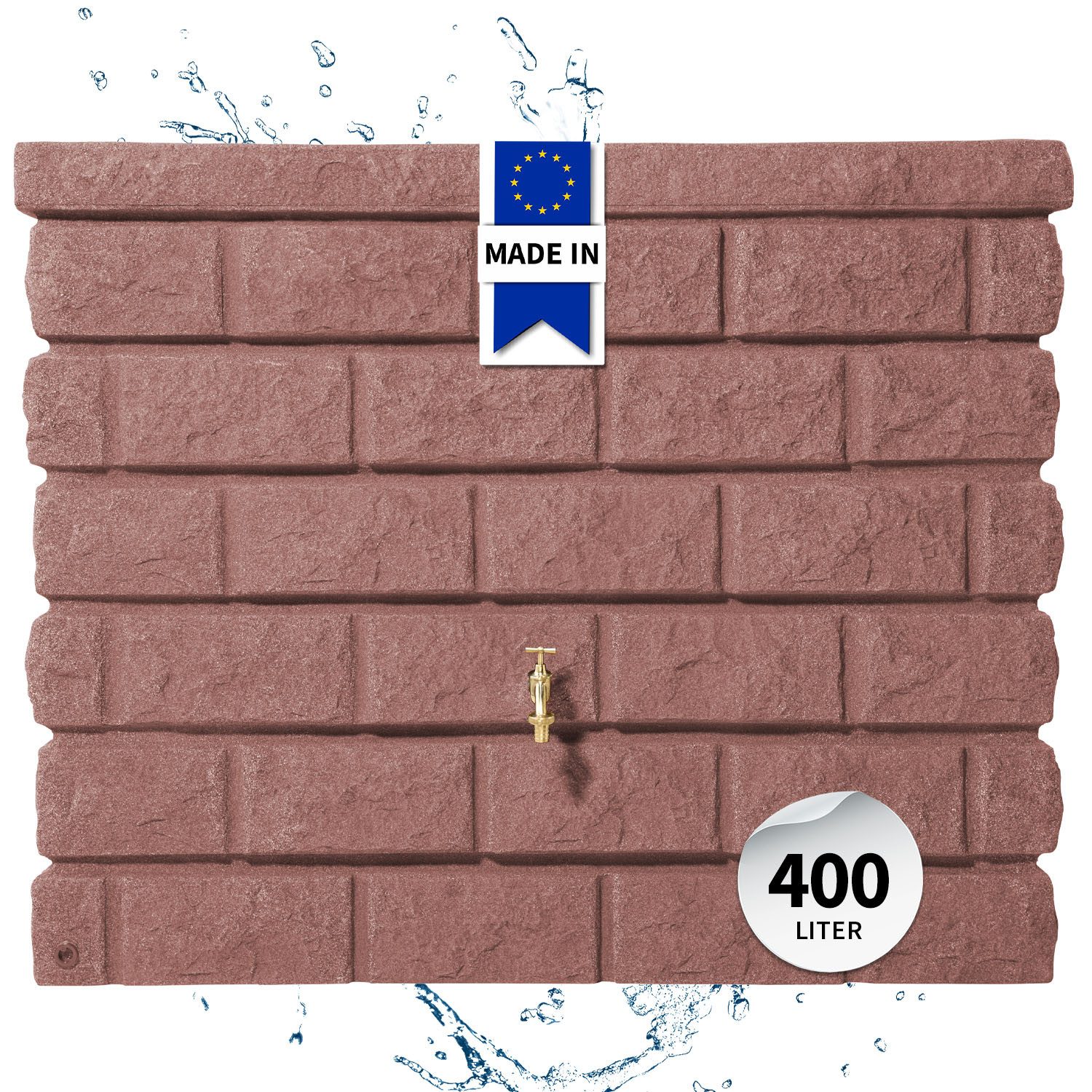GARANTIA Regentonne ROCKY Wandtank 400 Liter stone