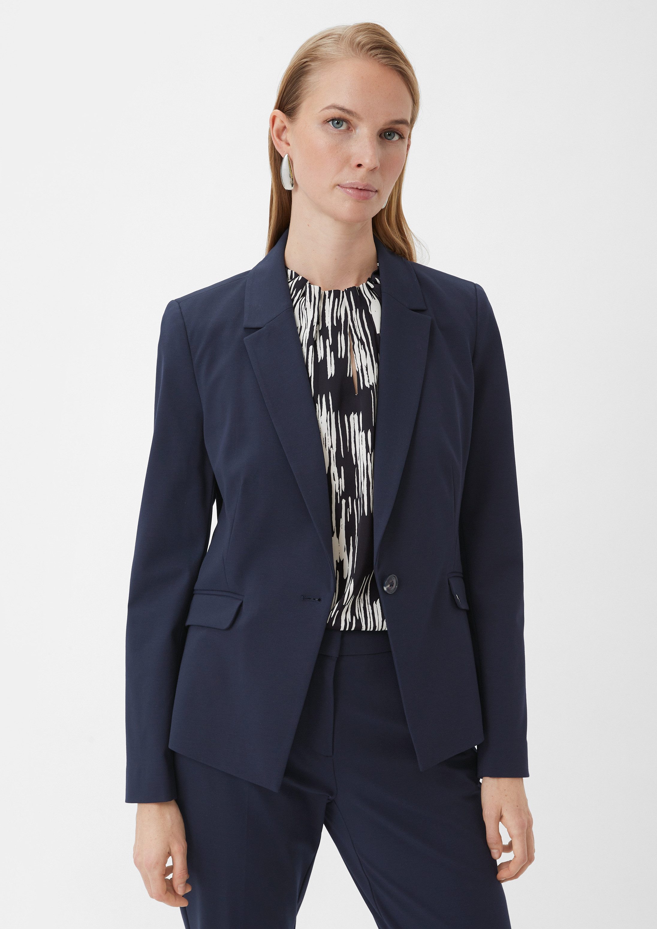 comma Jackenblazer Indoor-Blazer Taillierter Blazer aus Viskosemix