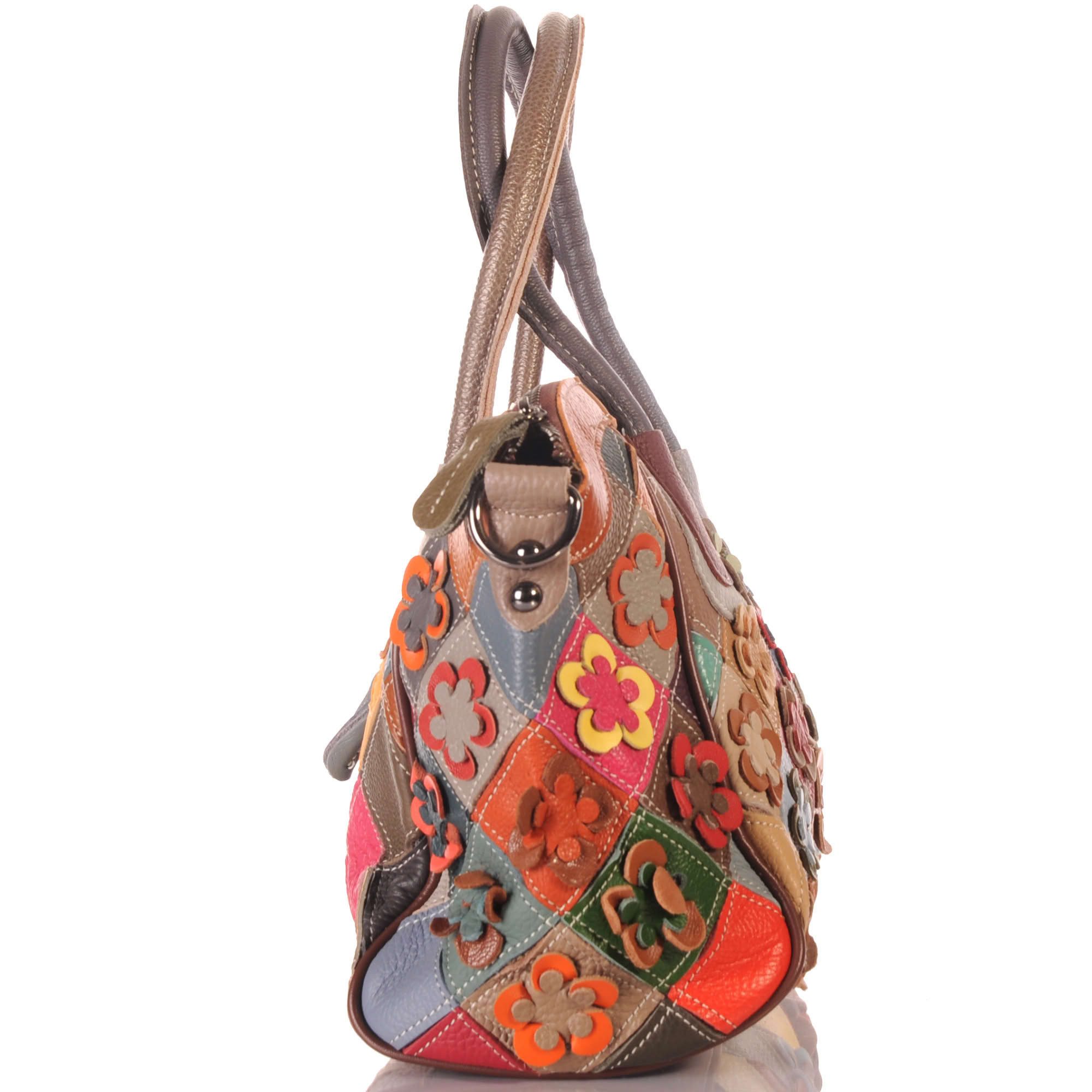 KMISSO Henkeltasche Damen Leder Patchwork Umhänge Henkel Schulter Tasche 30 günstig online kaufen