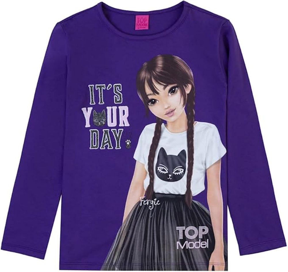 TOPModel Langarmshirt Top Model Fergie Langarmshirt Shirt violett (1-tlg)