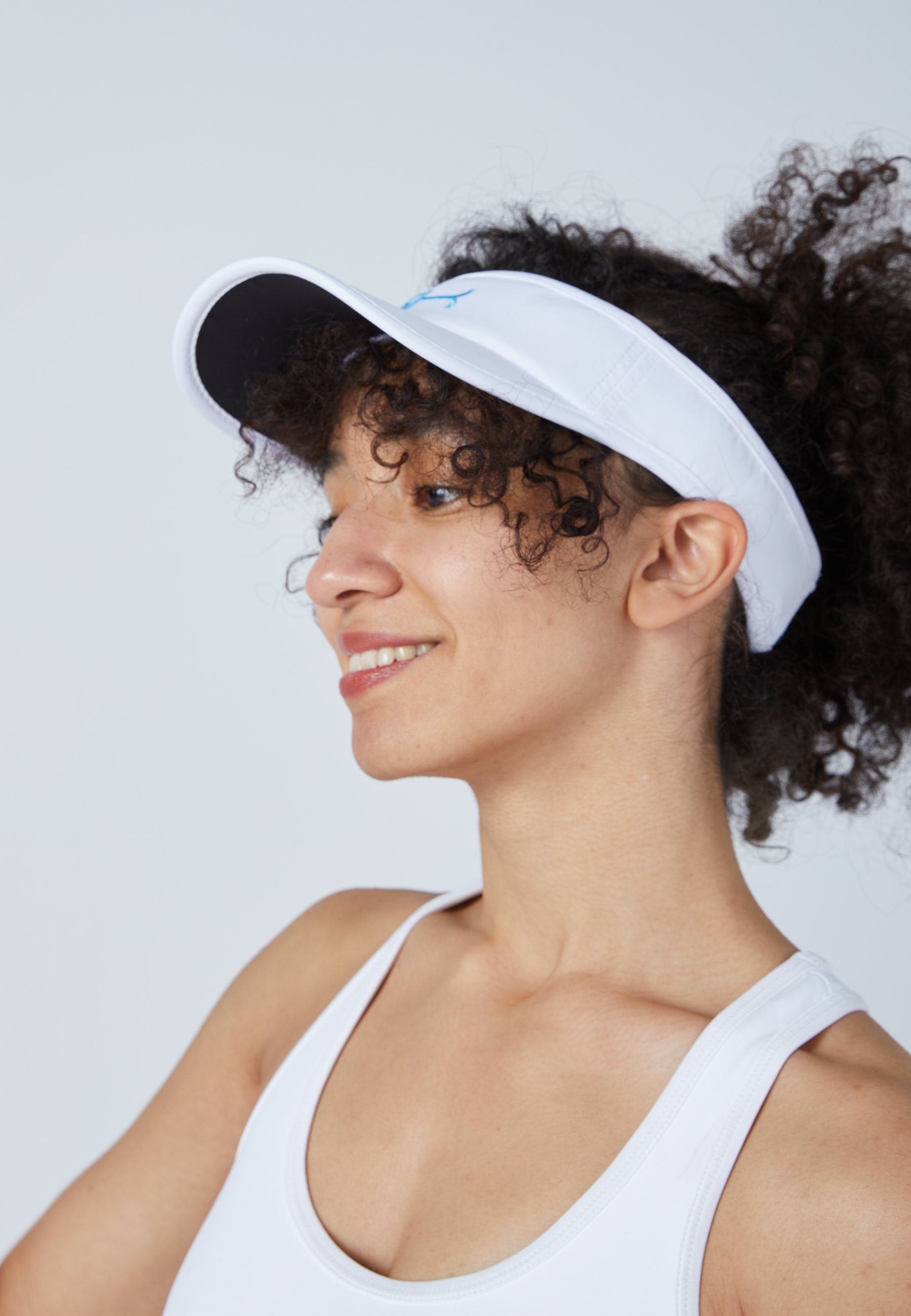 SPORTKIND Visor Tennis Visor weiß unisex, Sonnenschild verstellbare Größe Sun