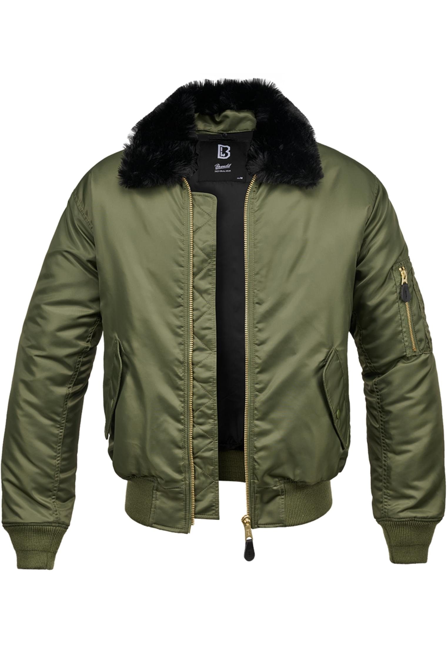 Winterjacke (1-St) Fur olive MA2 Collar Jacket Brandit Herren