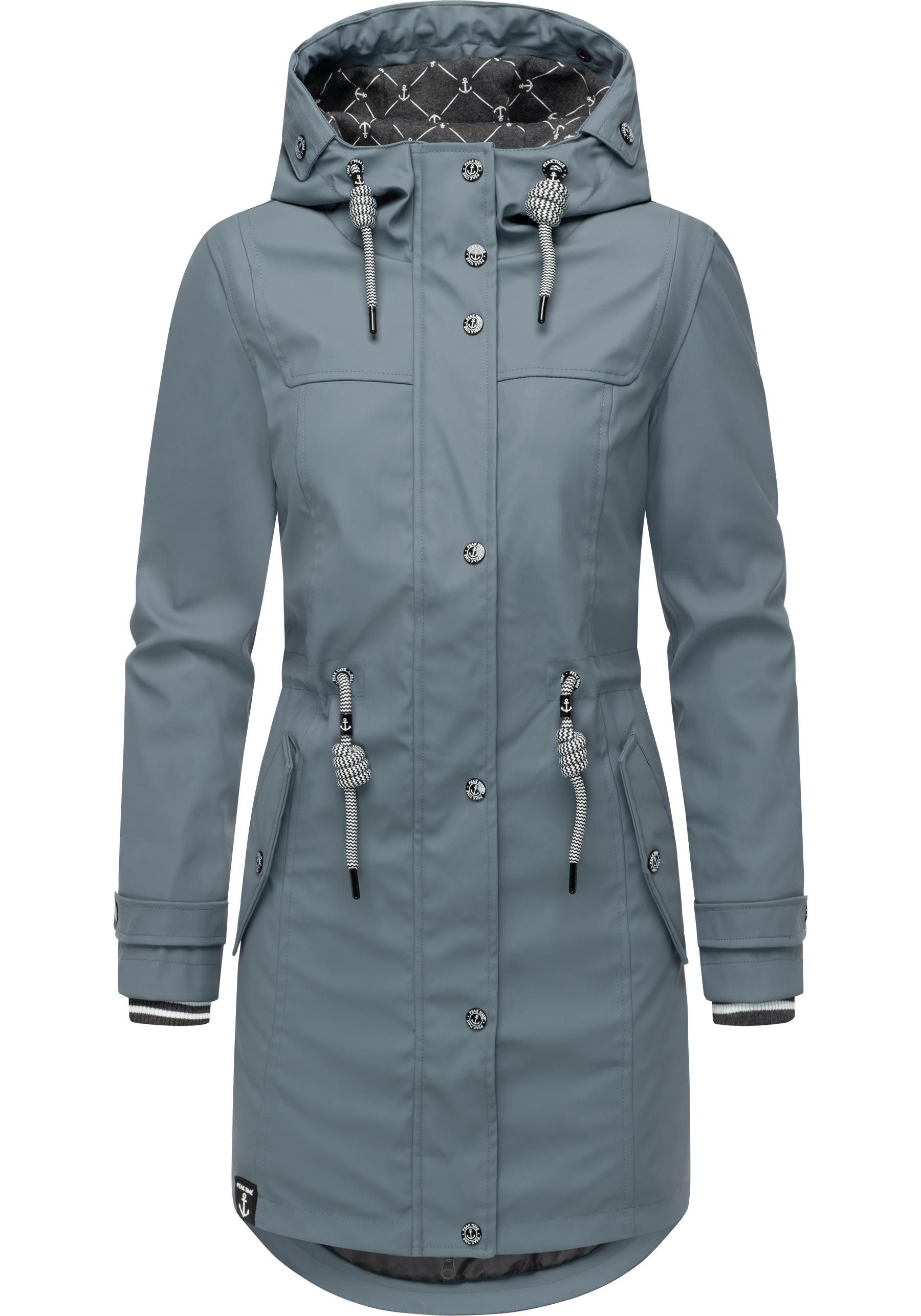 PEAK TIME Regenjacke L60042 stylisch taillierter Regenmantel für Damen