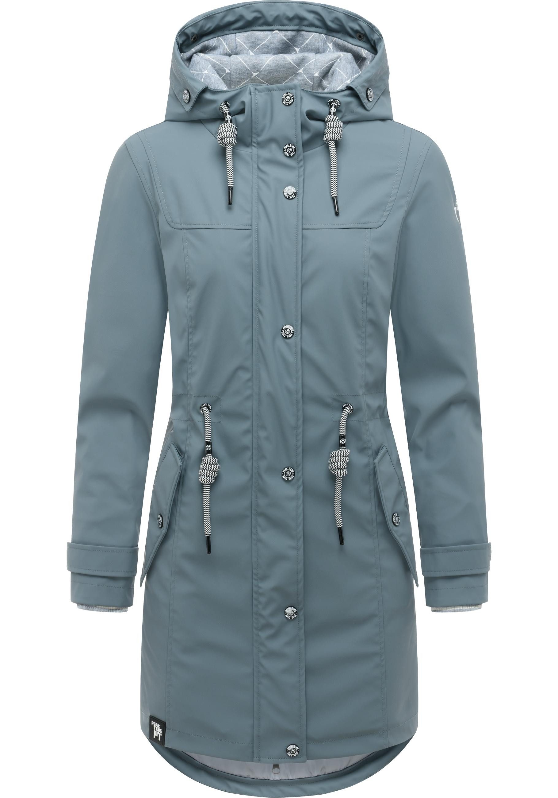 PEAK TIME Regenjacke L60042 stylisch taillierter Regenmantel für Damen
