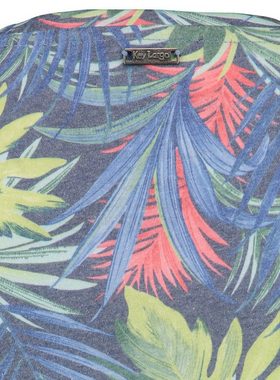 Key Largo T-Shirt MT00488 Leaf Hawaii Look Blumenmuster Rundhalsauschnitt allover Print kurzarm slim fit