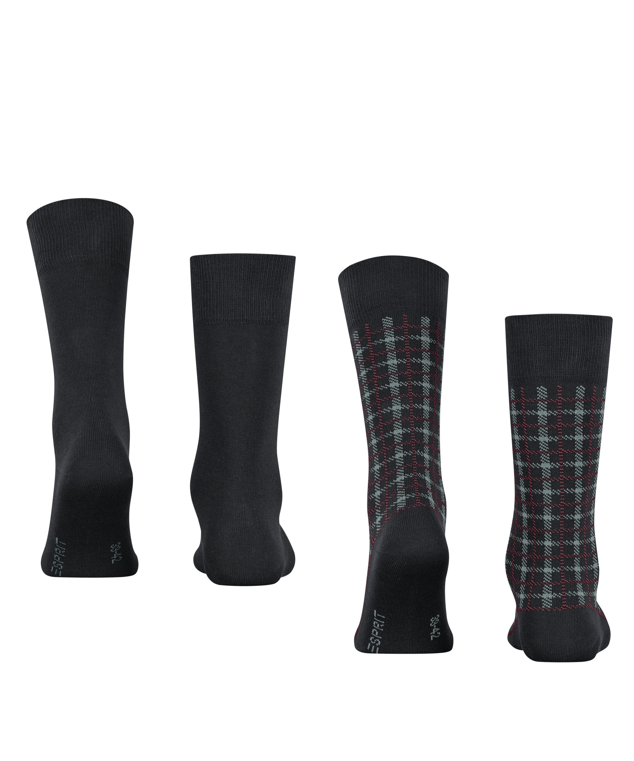 Esprit Socken Multi Check 2-Pack (2-Paar) mit Bio-Baumwolle