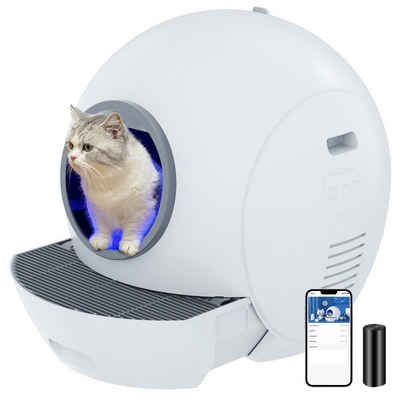 ELS PET Katzentoilette WIFI-Version,APP-Steuerung, intelligente Überwachung, sicher/geruchlos, extra große Größe bietet Platz für mehrere Katzen