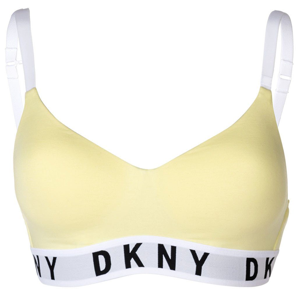 DKNY Bustier Damen Bustier - Bra, Triangel BH, Logo, einfarbig Gelb