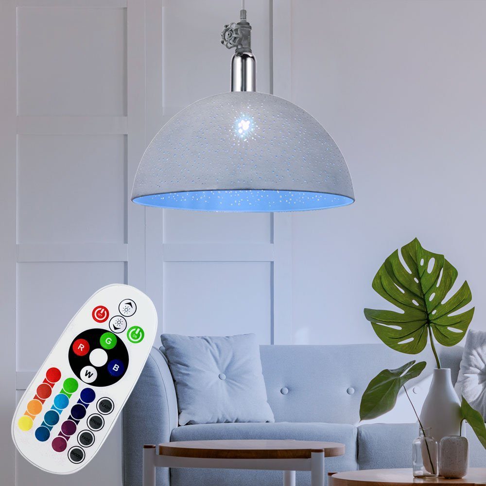 etc-shop Hängeleuchte, Leuchtmittel inklusive, Warmweiß, Farbwechsel, Decken Pendel Fernbedienung Hänge Lampe Decken Leuchte dimmbar Grau