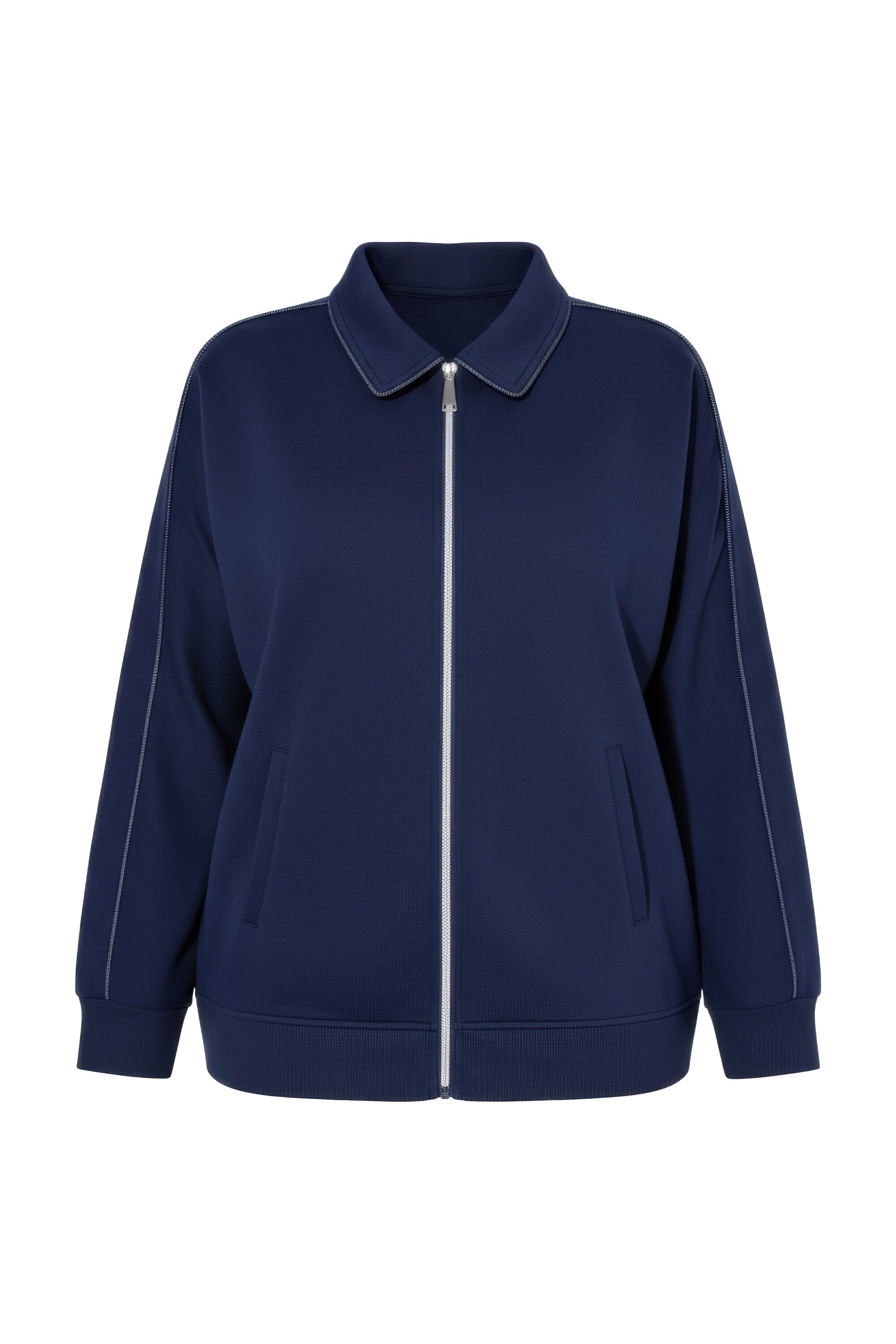 Studio Untold Sweatjacke Trainingsjacke oversized Flederausärmel Streifen günstig online kaufen