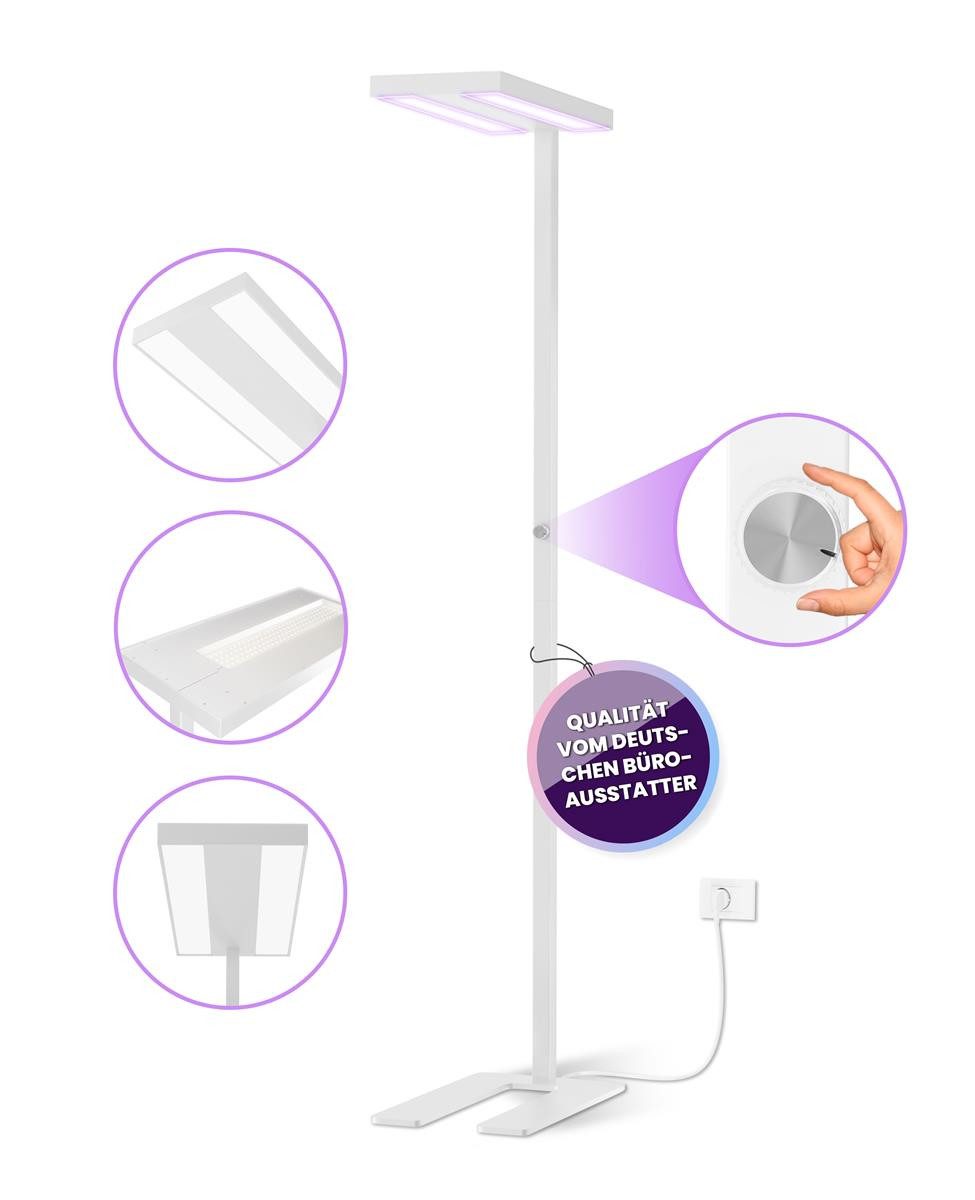 lilatec Smarte LED-Leuchte lilatec LED-Stehleuchte LUXODESK 60W 4000K weiß