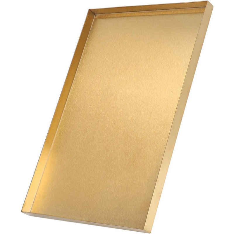 HIBNOPN Dekoschale Tablett Gold Deko Rechteckig, Badezimmer Tablett 20X10cm (1 St)