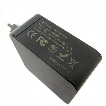 MTXtec 65W USB-C Netzteil für Tablet, Smartphone, Ultrabook, Macbook, Ch Notebook-Netzteil (Stecker: USB-C, Ausgangsleistung: 65 W)