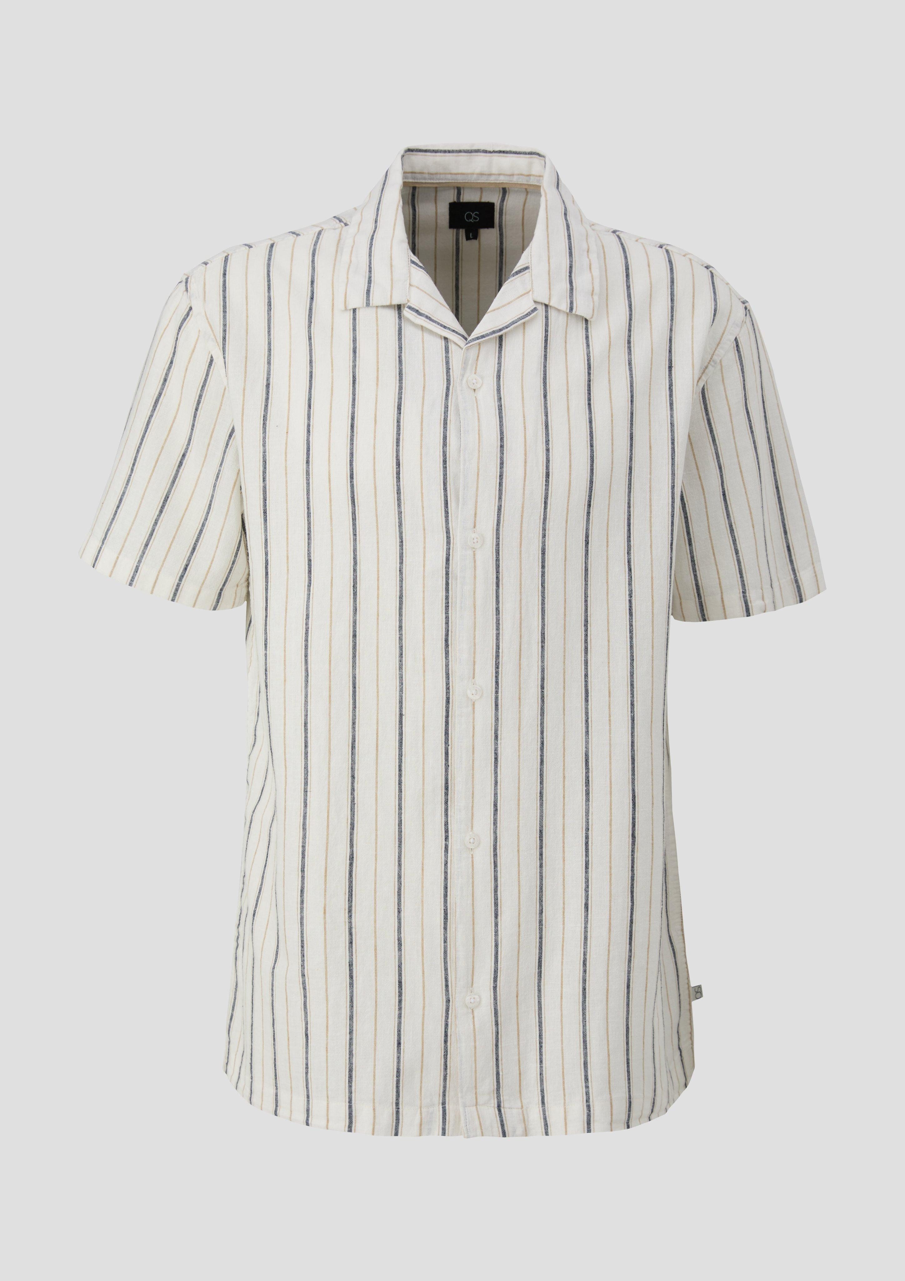 QS Kurzarmhemd Hemd aus Leinenmix