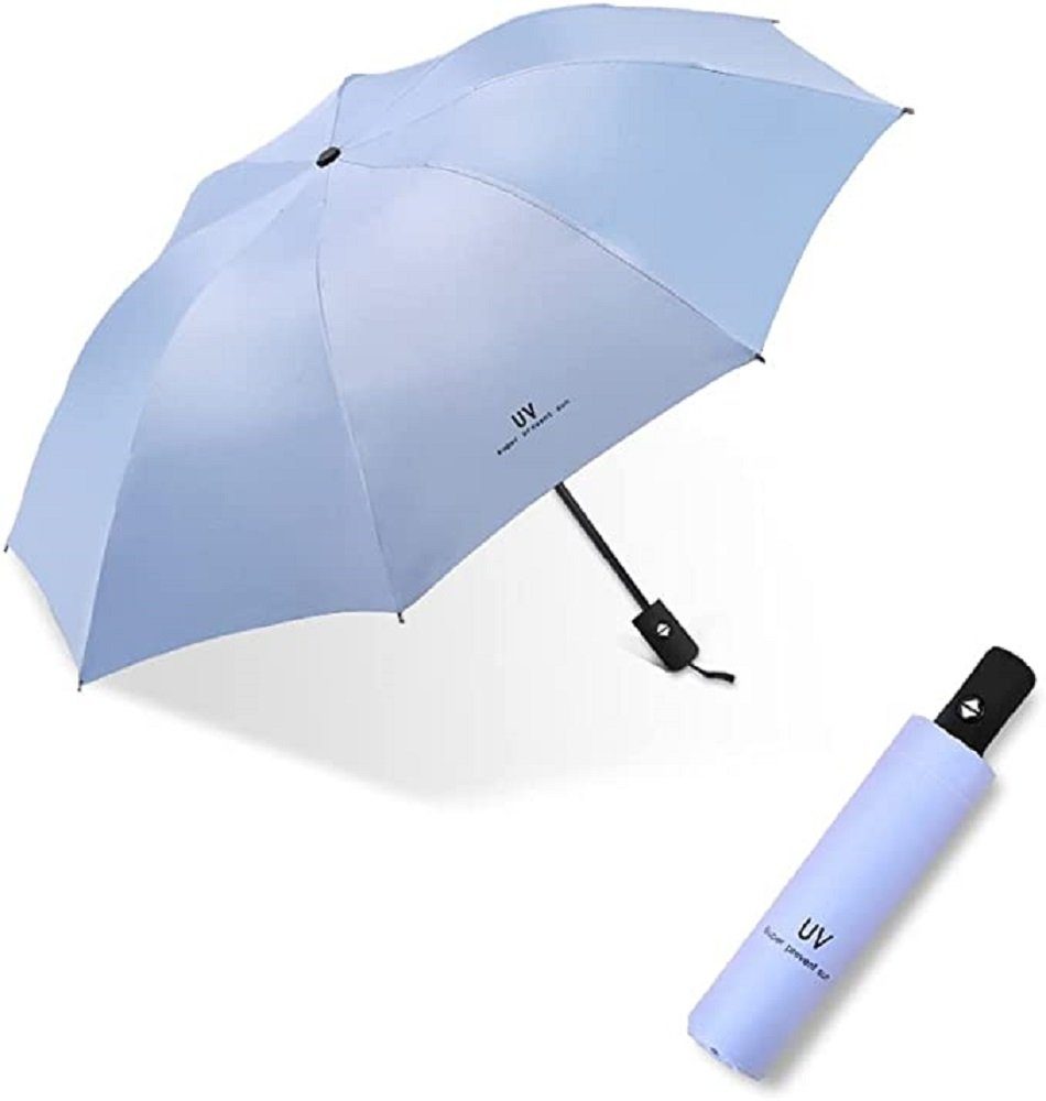 automatisches Öffnen Reiseschirm für und Schließen zggzerg Taschenregenschirm hellblau