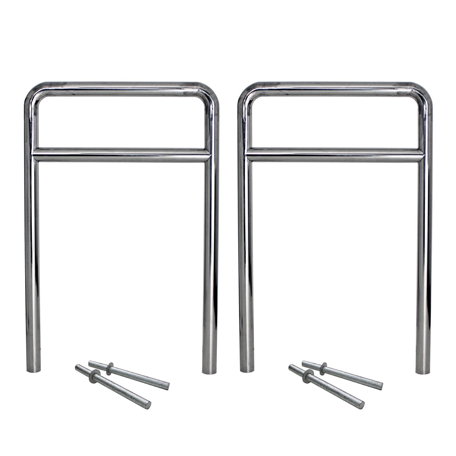 TRUTZHOLM Fahrradständer 2 x Fahrradanlehnbügel 118 x 78 cm Edelstahl Ø 60 mm Fahrradständer, Zum Einbetonieren,Typ H,Grau