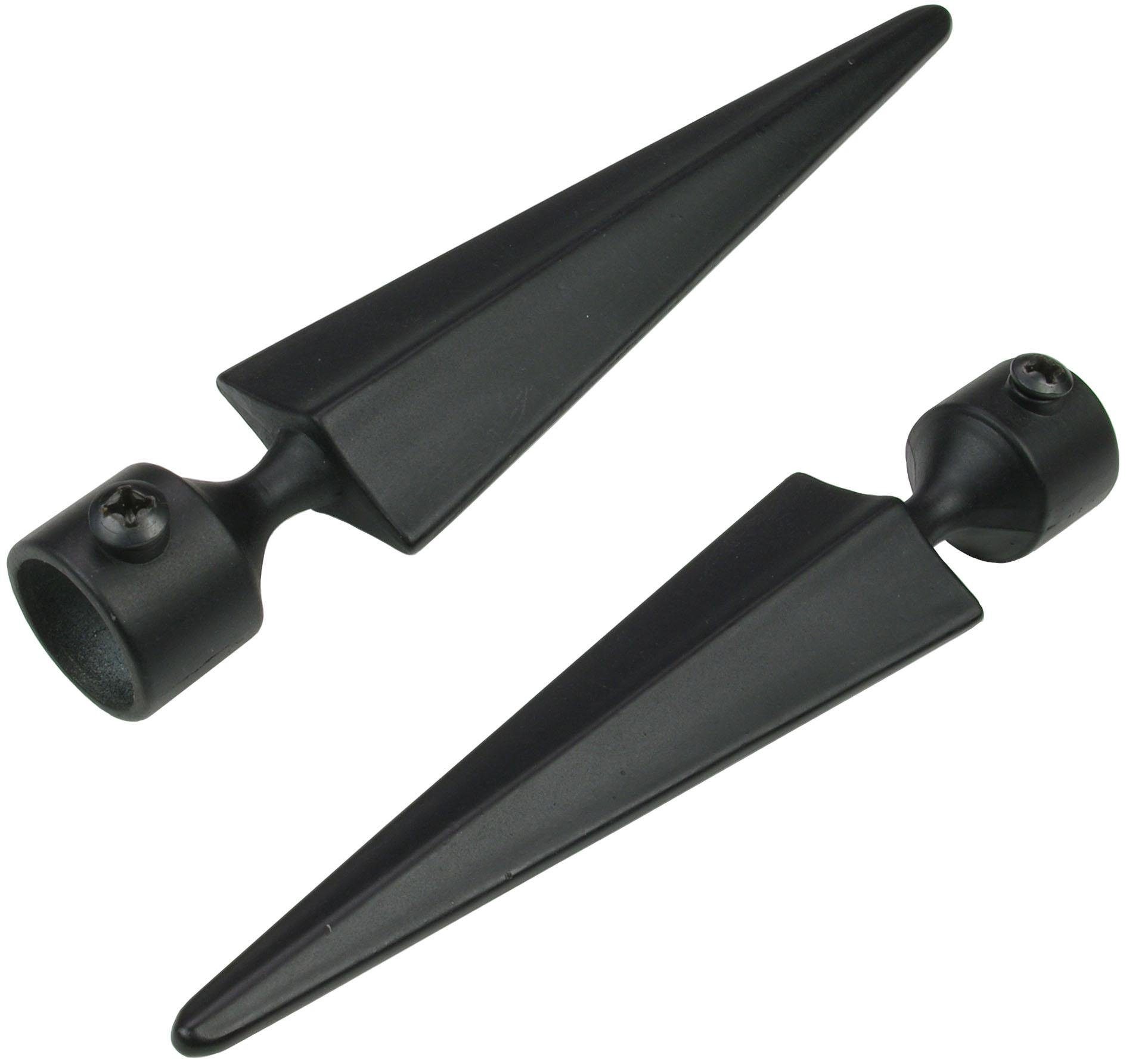 Gardinenstangen-Endstück Herkules, Liedeco, Gardinen, (Set, 2-St), für Gardinenstangen Ø 16 mm schwarz