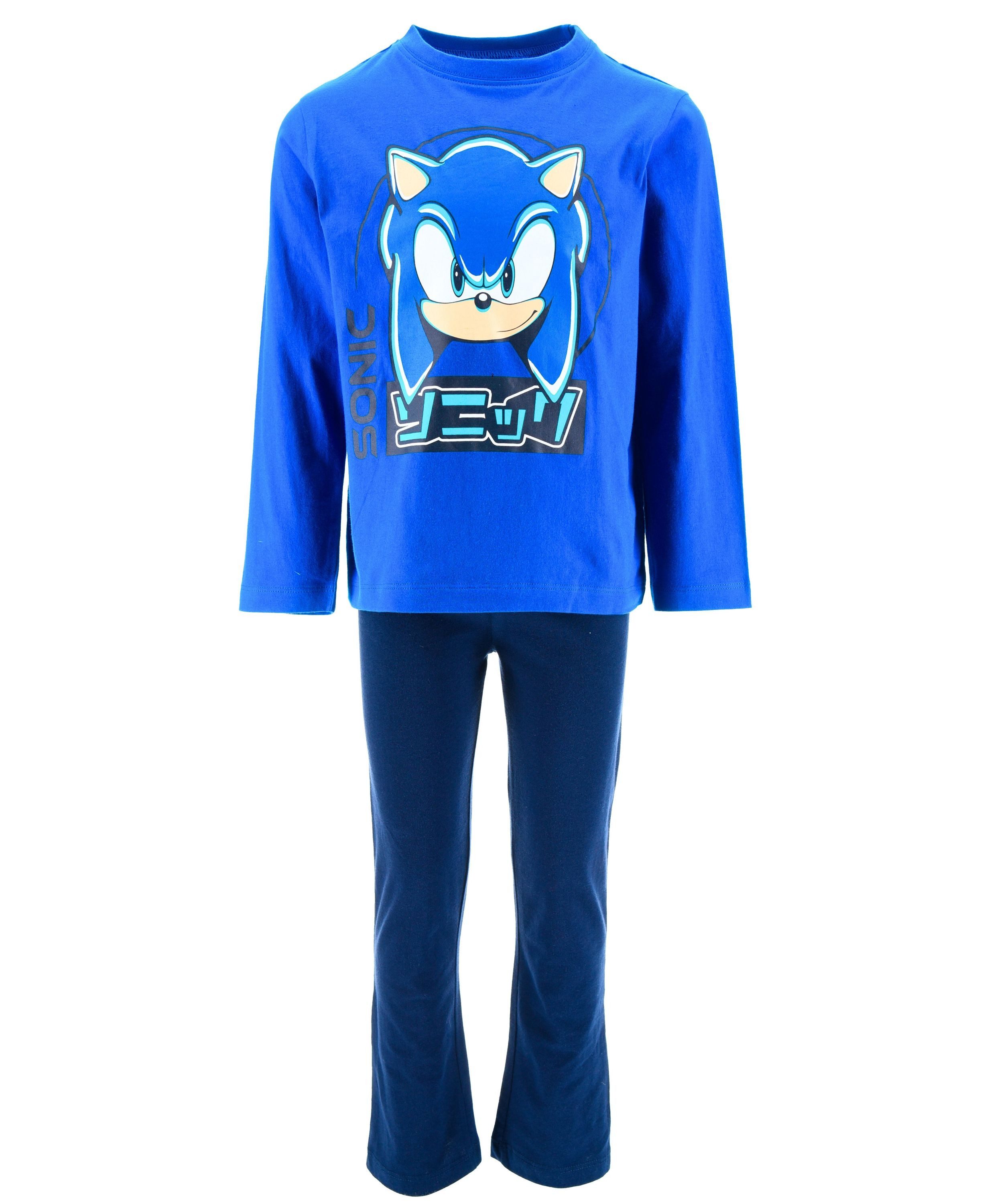 Sonic The Hedgehog Schlafanzug SEGA (2 tlg) Kinder Pyjama langarm Gr. 98 - 128 cm