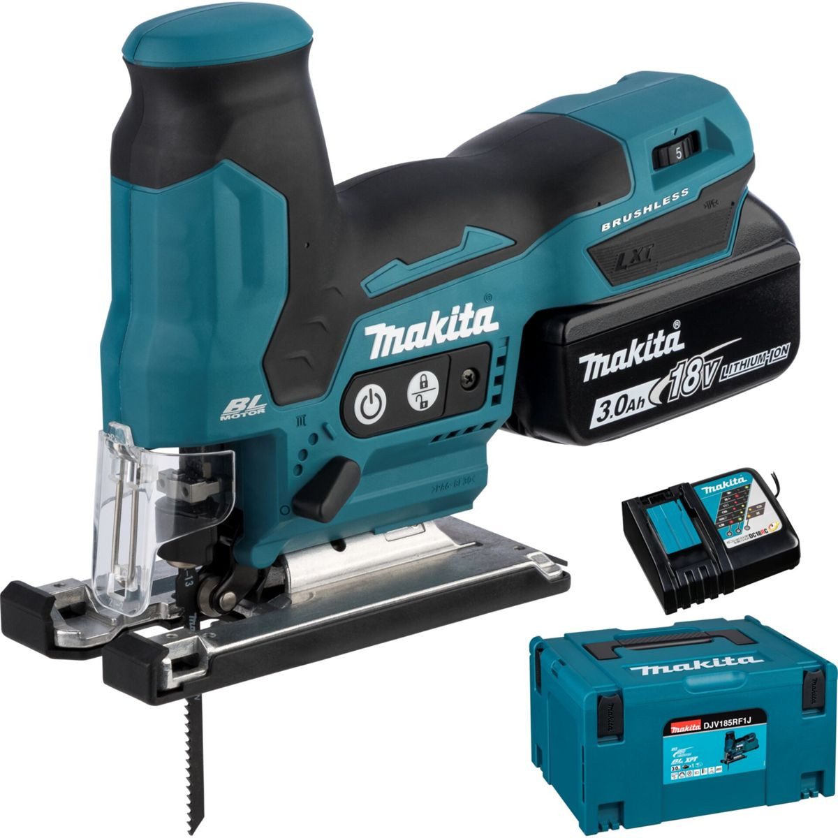 Makita Akku-Stichsäge DJV185RF1J Akku-Pendelhubstichsäge