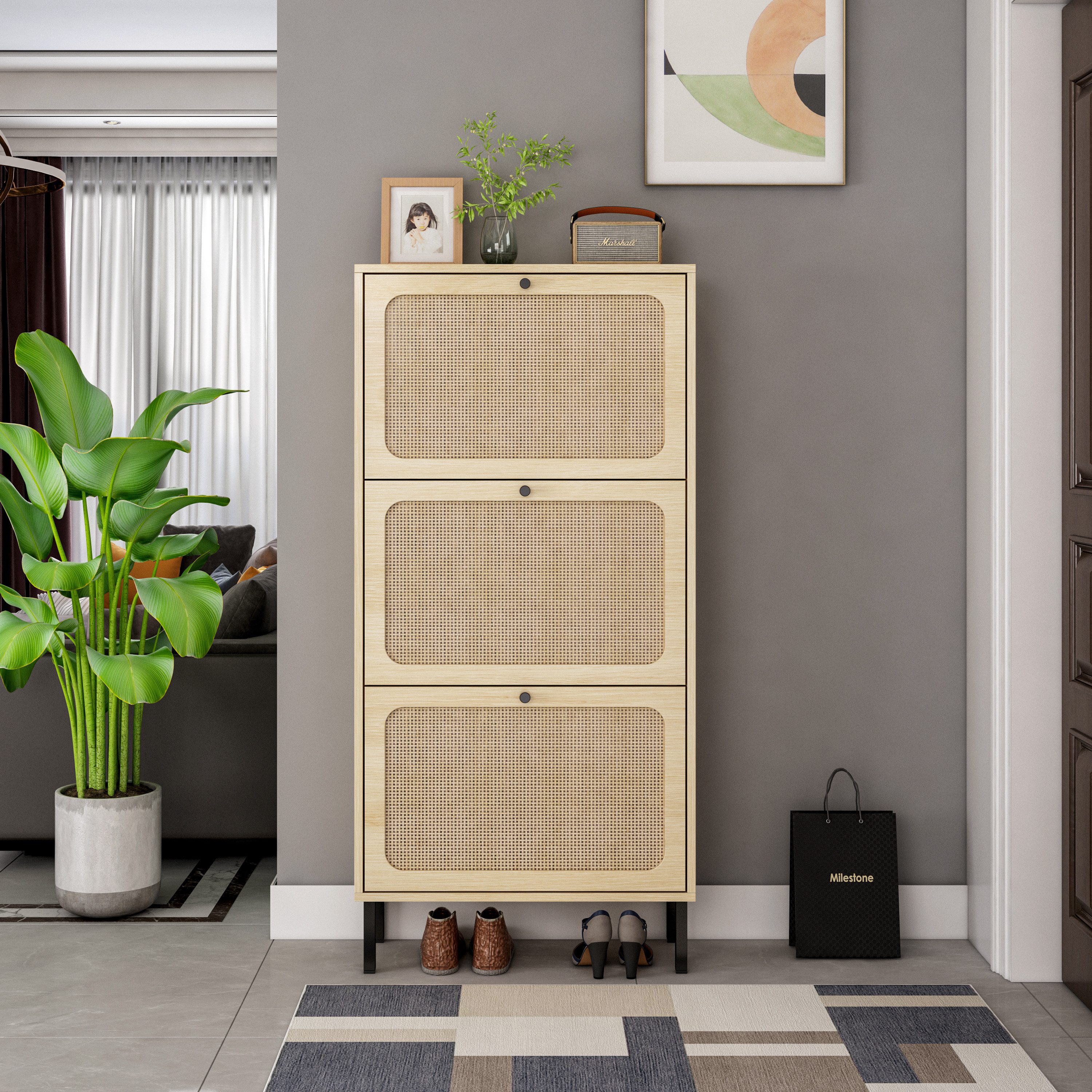 BlingBin Schuhschrank Schuhkommode mit Rückwand, Sideboard günstig online kaufen