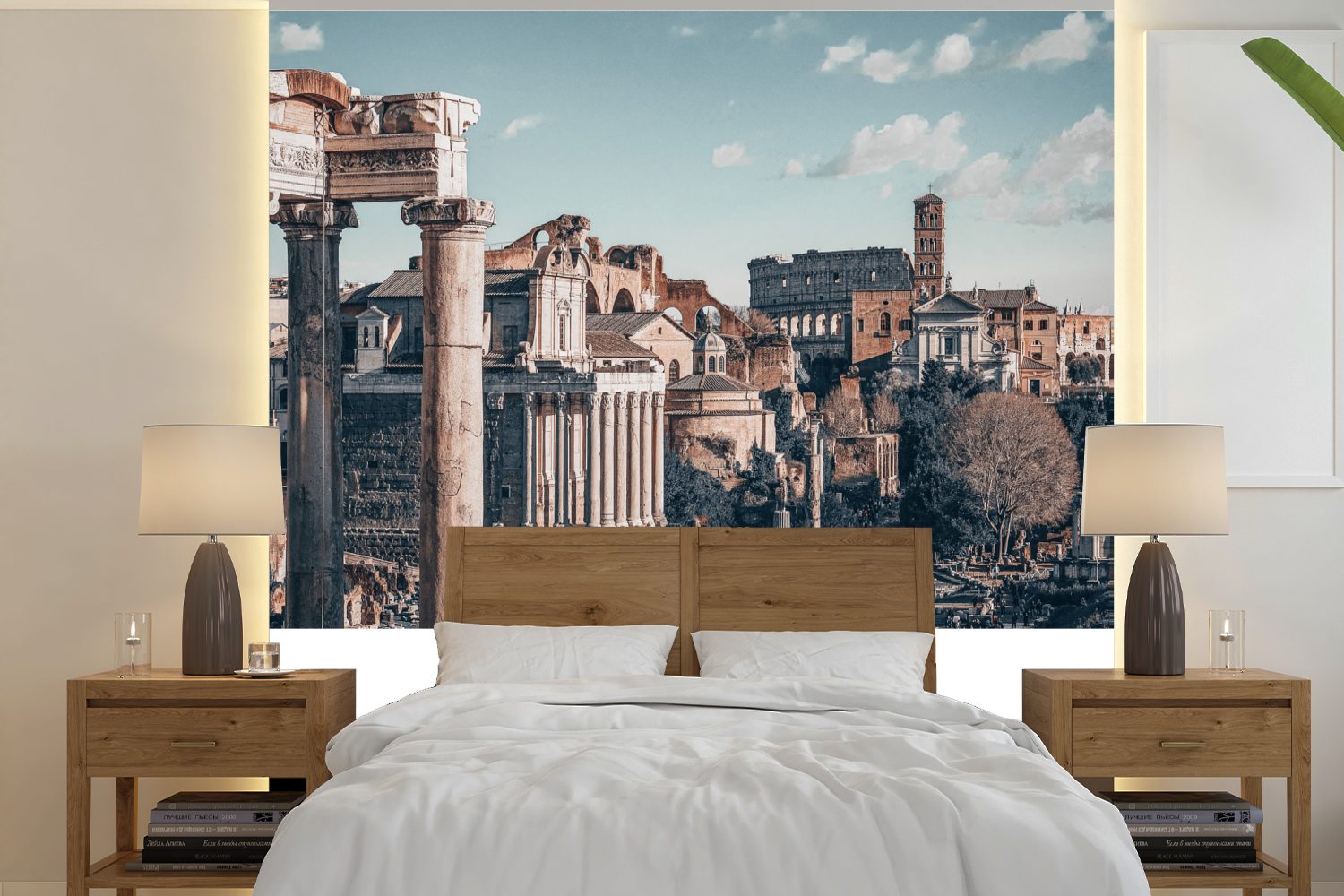 MuchoWow Fototapete Rom - Italien - Architektur, Matt, bedruckt, (5 St), Vinyl Tapete für Wohnzimmer oder Schlafzimmer, Wandtapete