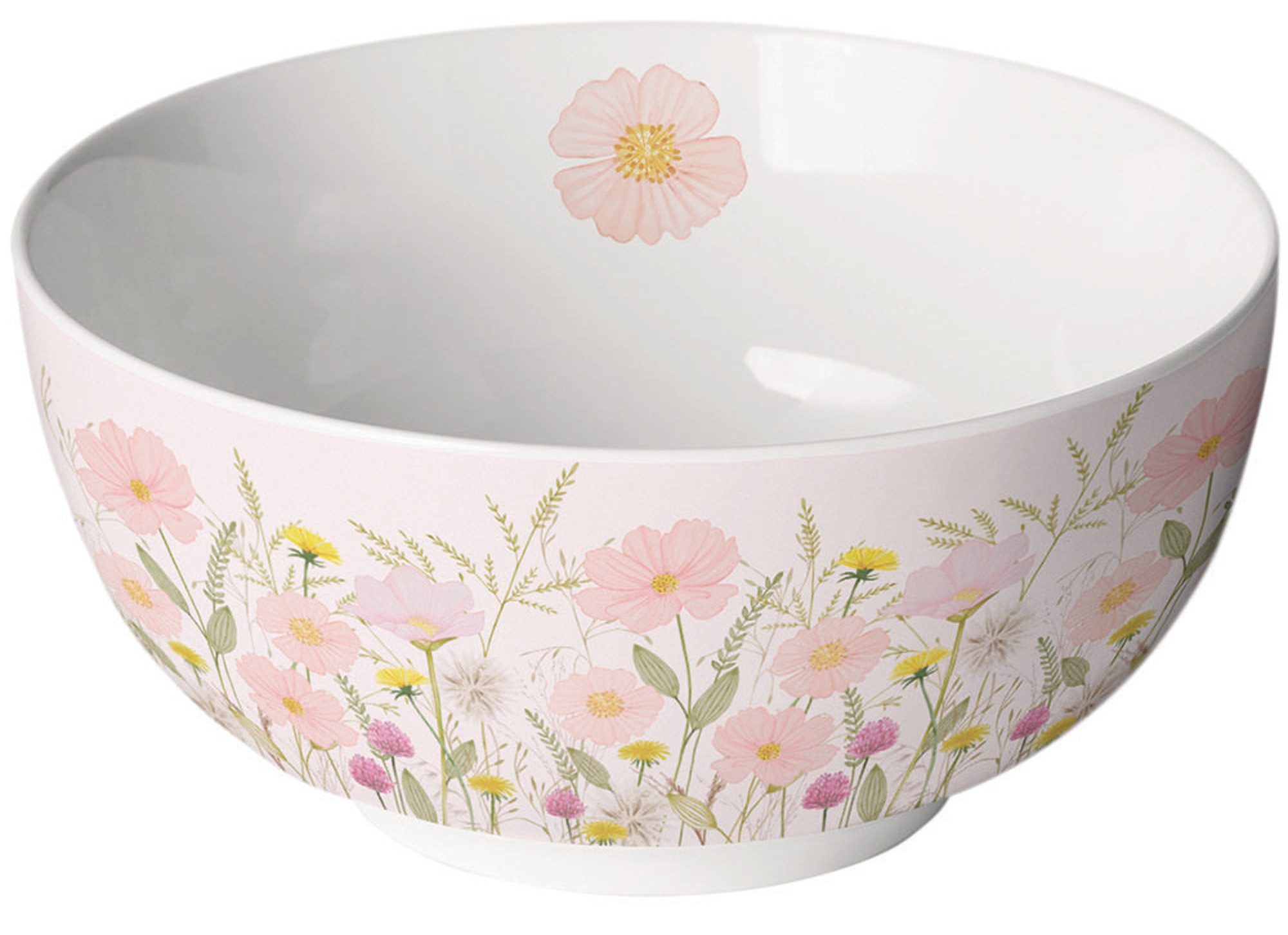 Ambiente® Müslischale Pastel flowers, Porzellan, (1-tlg), Porzellan-Schüssel New Bone China Ø 14 Höhe 6,5cm Volumen ca.0,4l