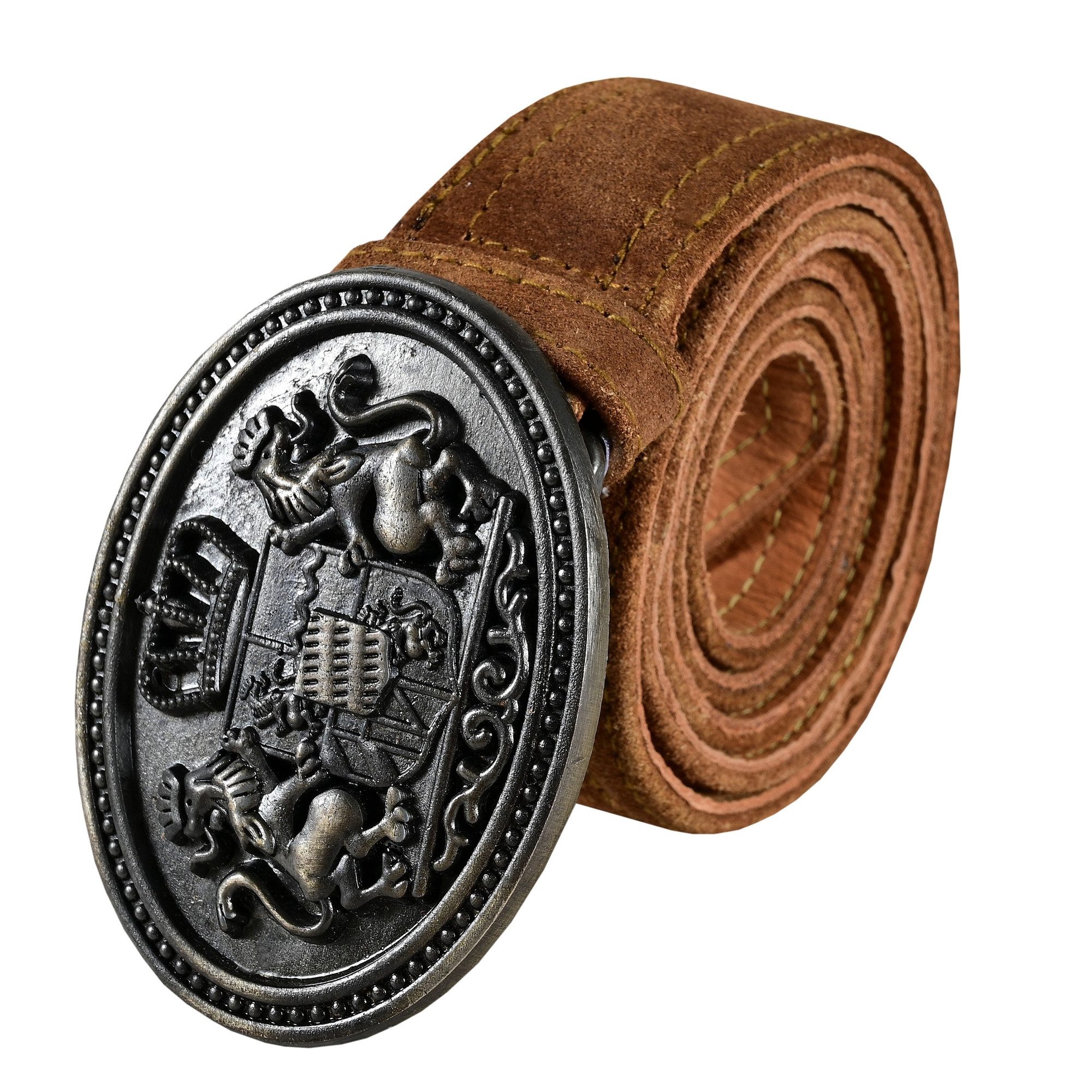 German Wear Ledergürtel GW1901-Gürtel Trachtengürtel aus Echtleder für Lederhosen mit Schnalle