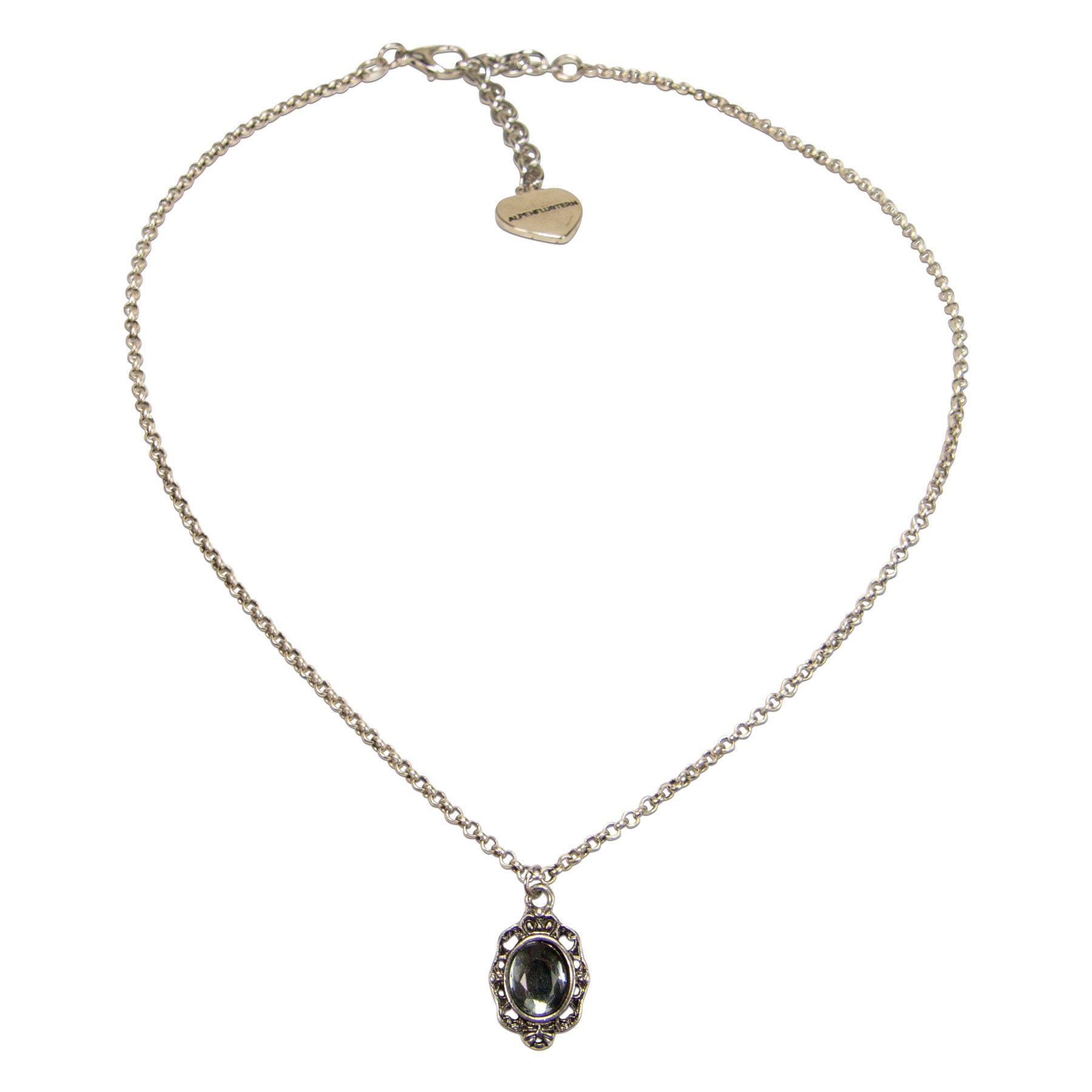 Alpenflüstern Collier Trachtenkette Metall Trachtenstein (antik-silber-farben), - Damen-Trachtenschmuck Dirndlkette