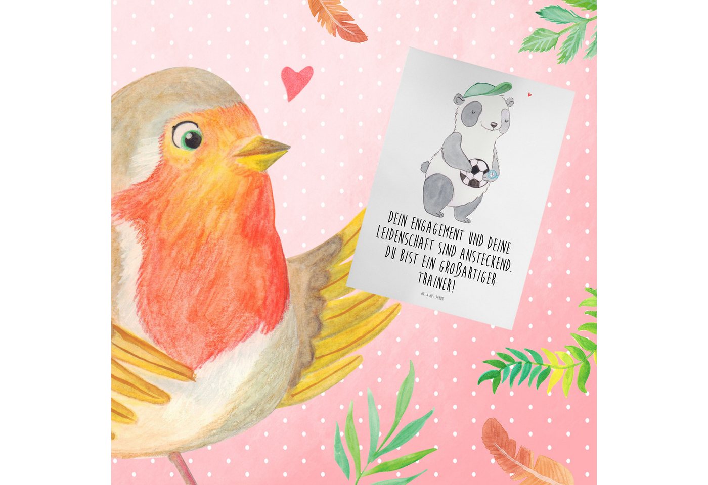 Thumbnail - Mr. & Mrs. Panda Grußkarte Großartiger Trainer - Weiß - Geschenk, Motivation, Wertschätzung, Auf, Einzigartige Motive