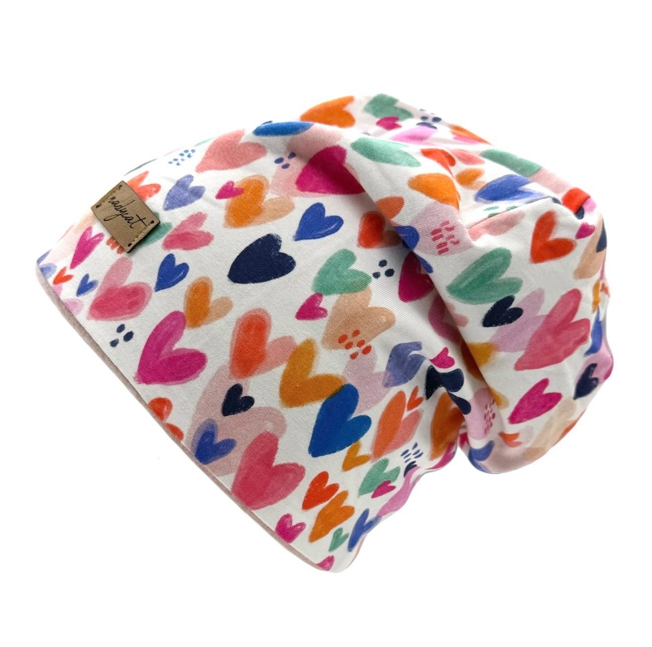 nadycat Beanie WHITE HEARTS (2-St., Beanie mit passendem Loop) handgefertig günstig online kaufen