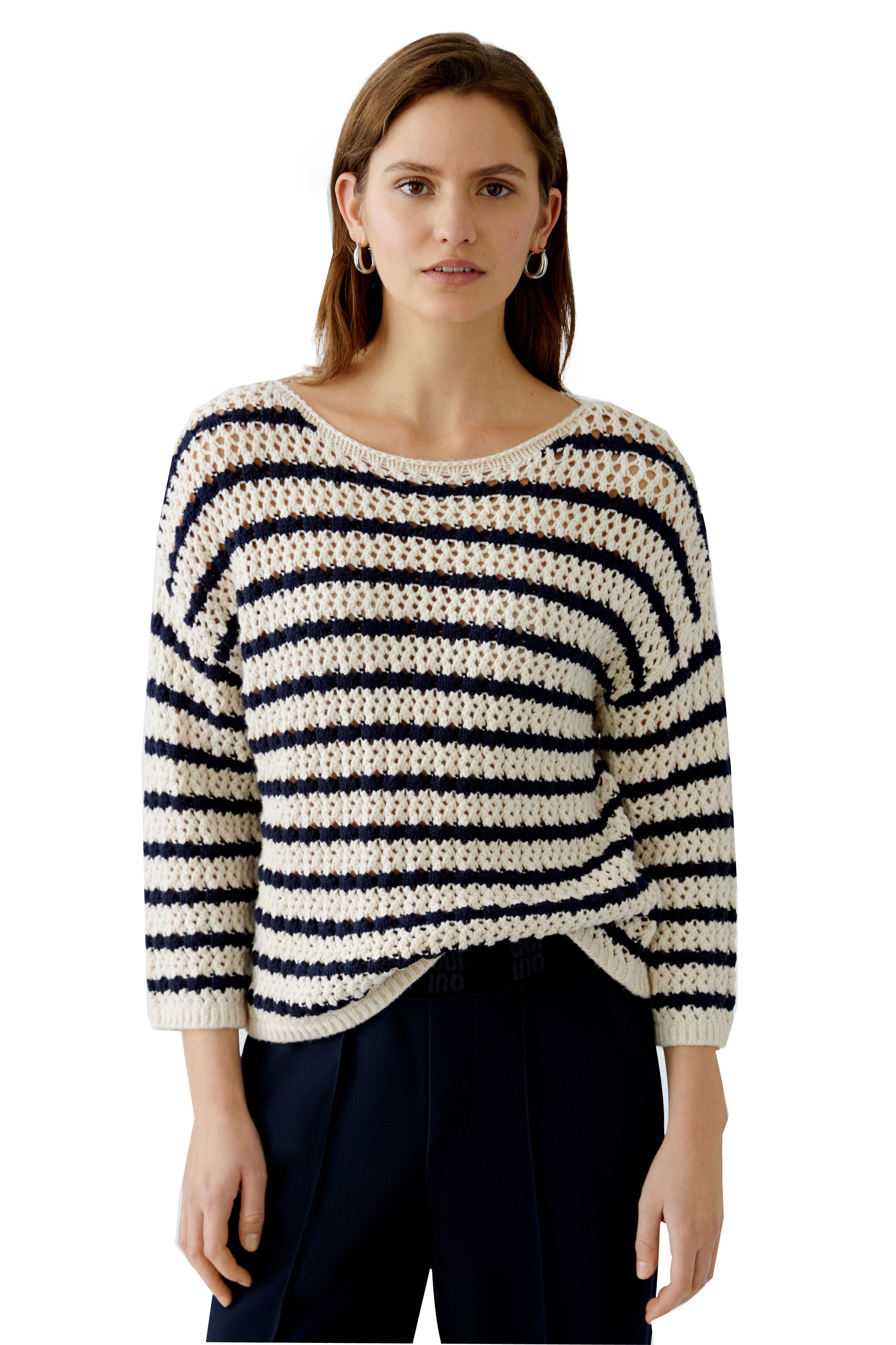 Strickpullover Oui Damen Pullover in aufwendiger Stricktechnik 38