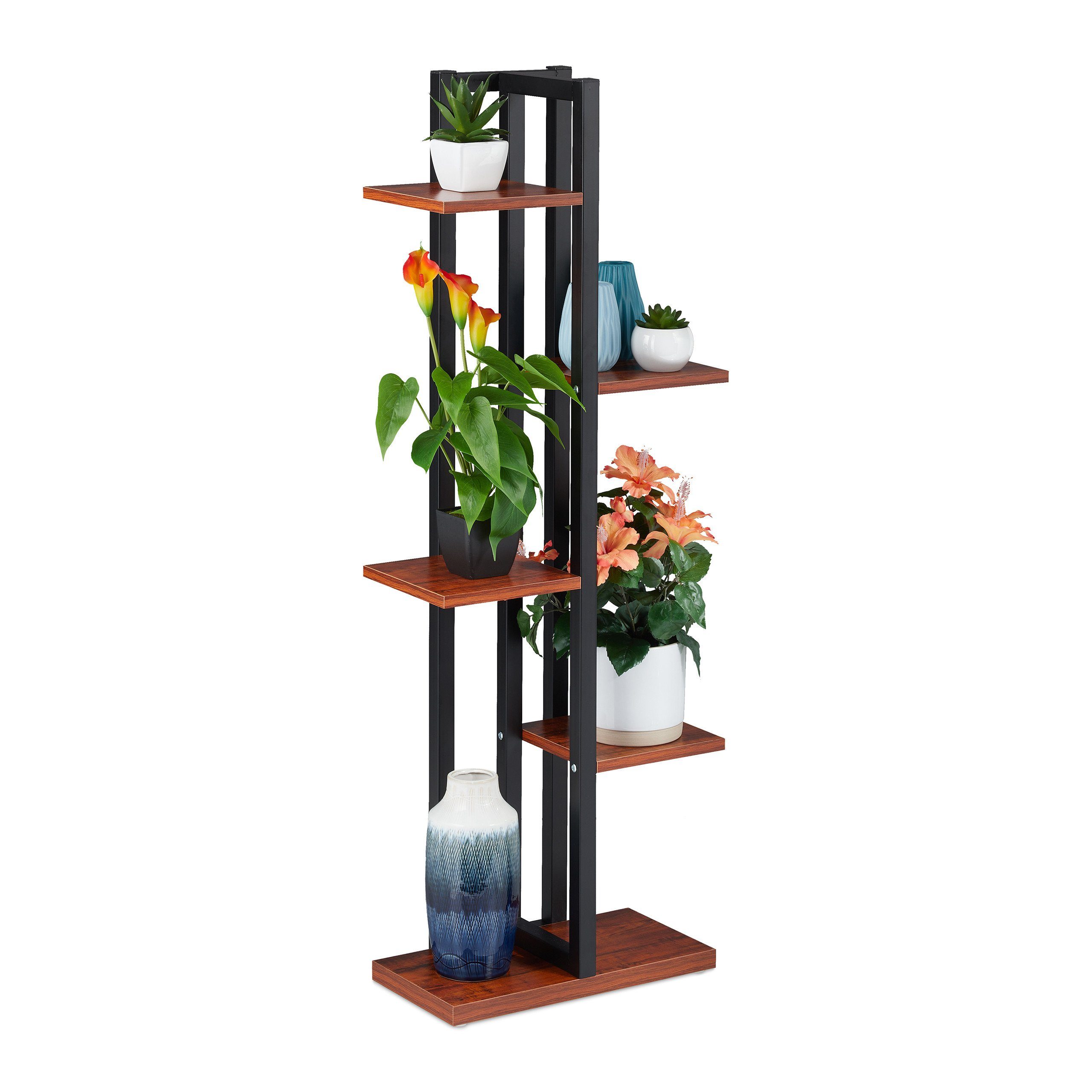 relaxdays Blumenständer Pflanzenregal mit 5 Ablagen, günstig online kaufen