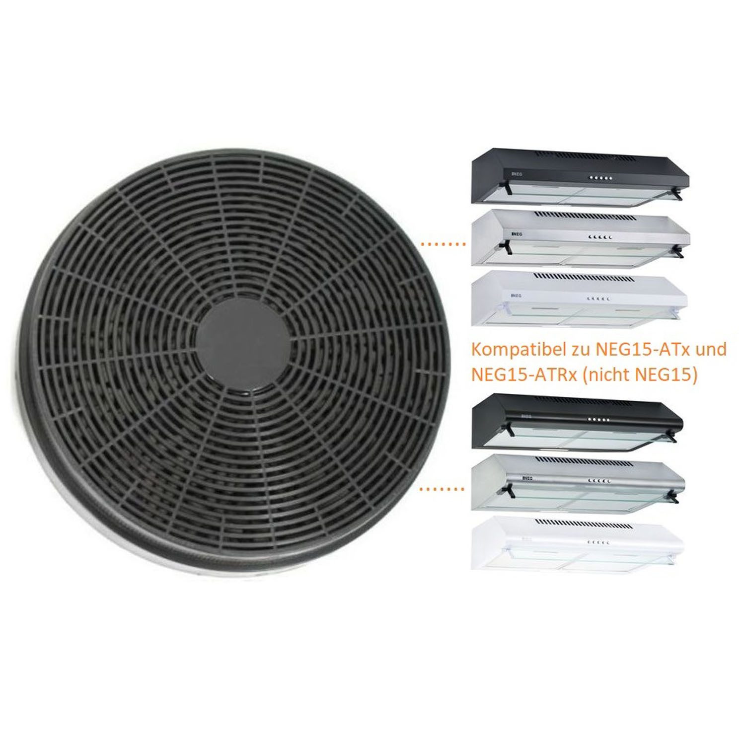 NEG Aktivkohlefilter NEG Aktivkohlefilter GF15 für NEG15-ATx/ATx+, NEG1, Zubehör für NEG15-AT, Drehfix-Verschluss