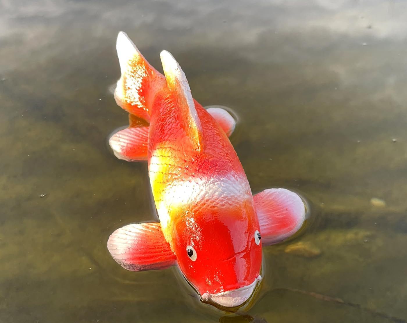 LB H&F Lilienburg Teichfigur Teichfigur Fisch KOI Schwimmtier Dekofigur Tierfigur Gartenteich, (schwimmend Tierfigur Tier Gartendeko Pool, Gartenteich dekorieren künstlich künstlicher wetterfest außen Idee Geschenk Gartendekoration Miniteich Teichdeko Pool Teich Teichtier schwimmt Deko Geschenk Terrasse Wasserschale Teichwanne Goldfisch Karpfen Angler, Schwimmdeko Dekoration Schwimmkopf schwimmendes), Schwimmfigur schwimmender Tierkopf Brunnen