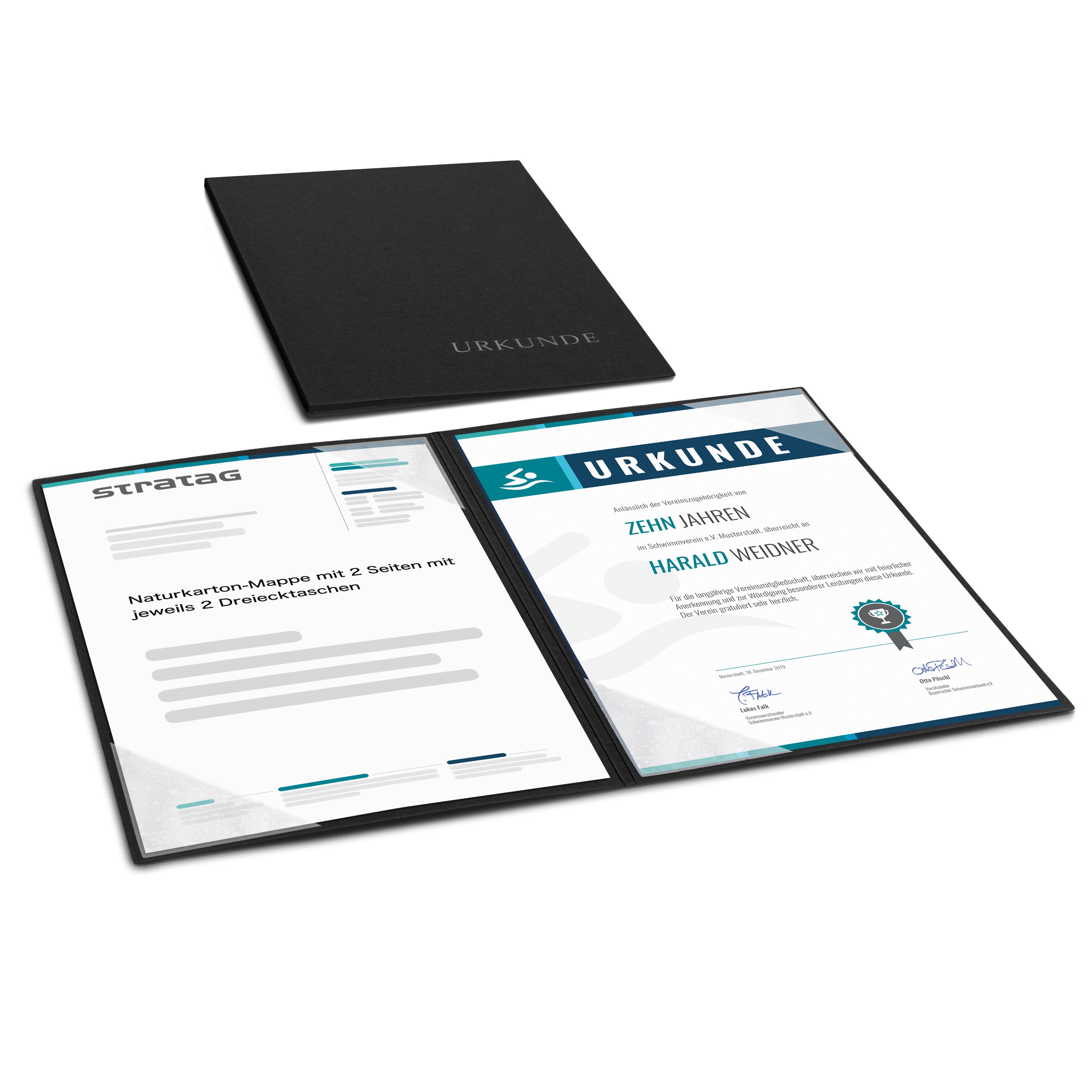 Organisationsmappe Urkundenmappen SELECT Basic-plus - 5 Stück 2-tlg stabiler Naturkarton