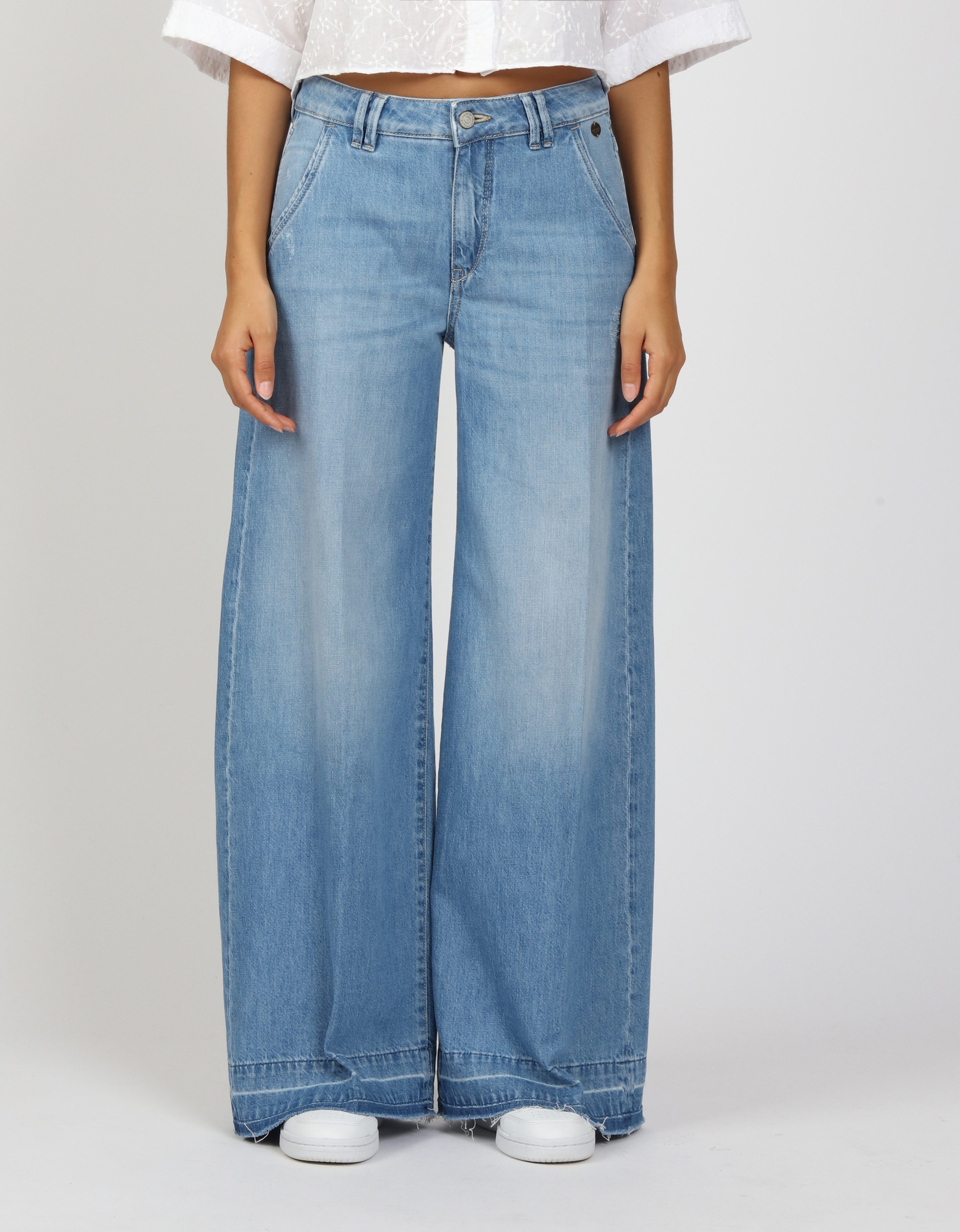 GANG Weite Jeans 94MONA mit weitem Bein und offenen Saumabschluss günstig online kaufen