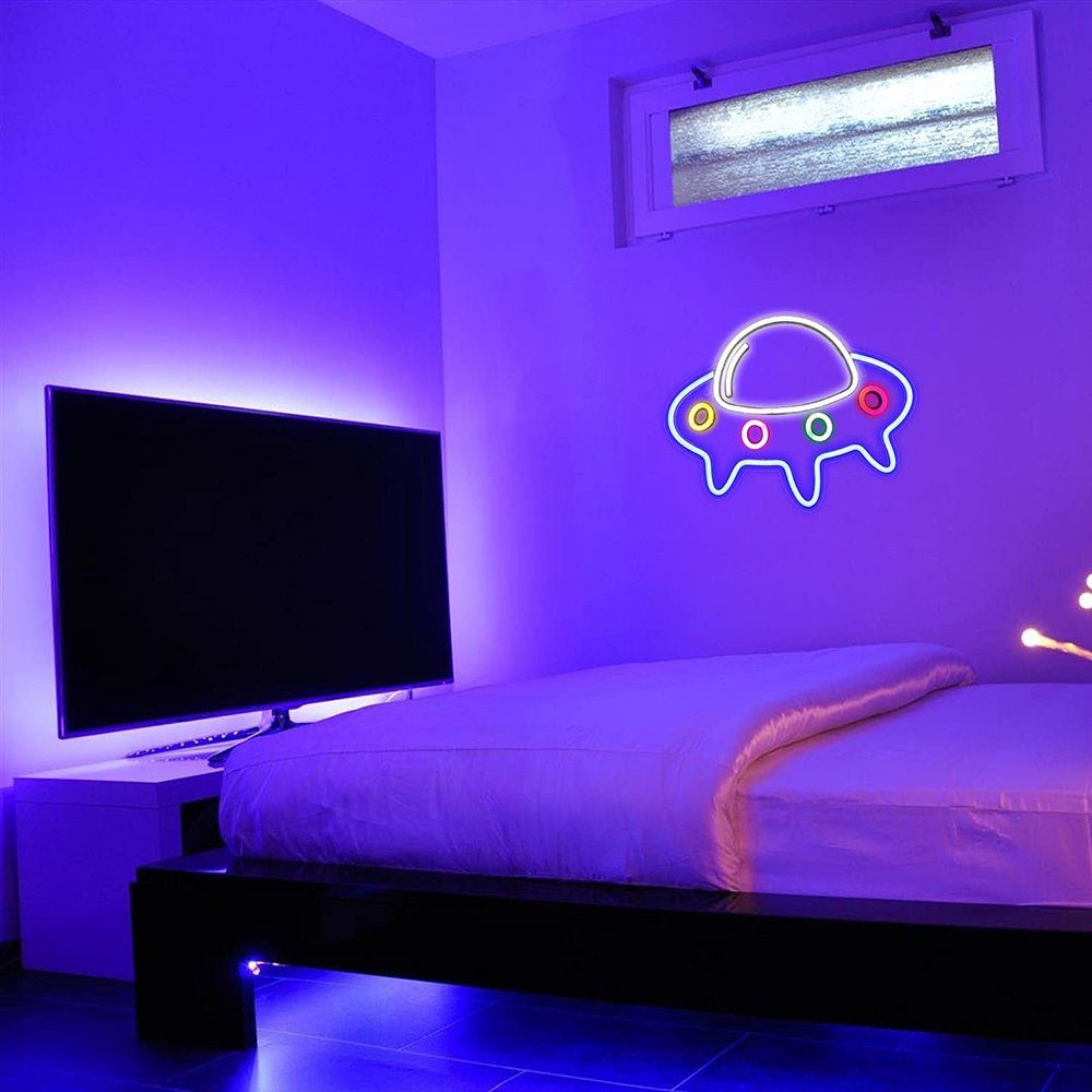 Neon Dekolicht Acrylrückwand,Kinderzimmer USB transparenter Dekorative LED hängende Sunicol Schild mit Lampe,LED-Wandkunst LED Lichtleiste,