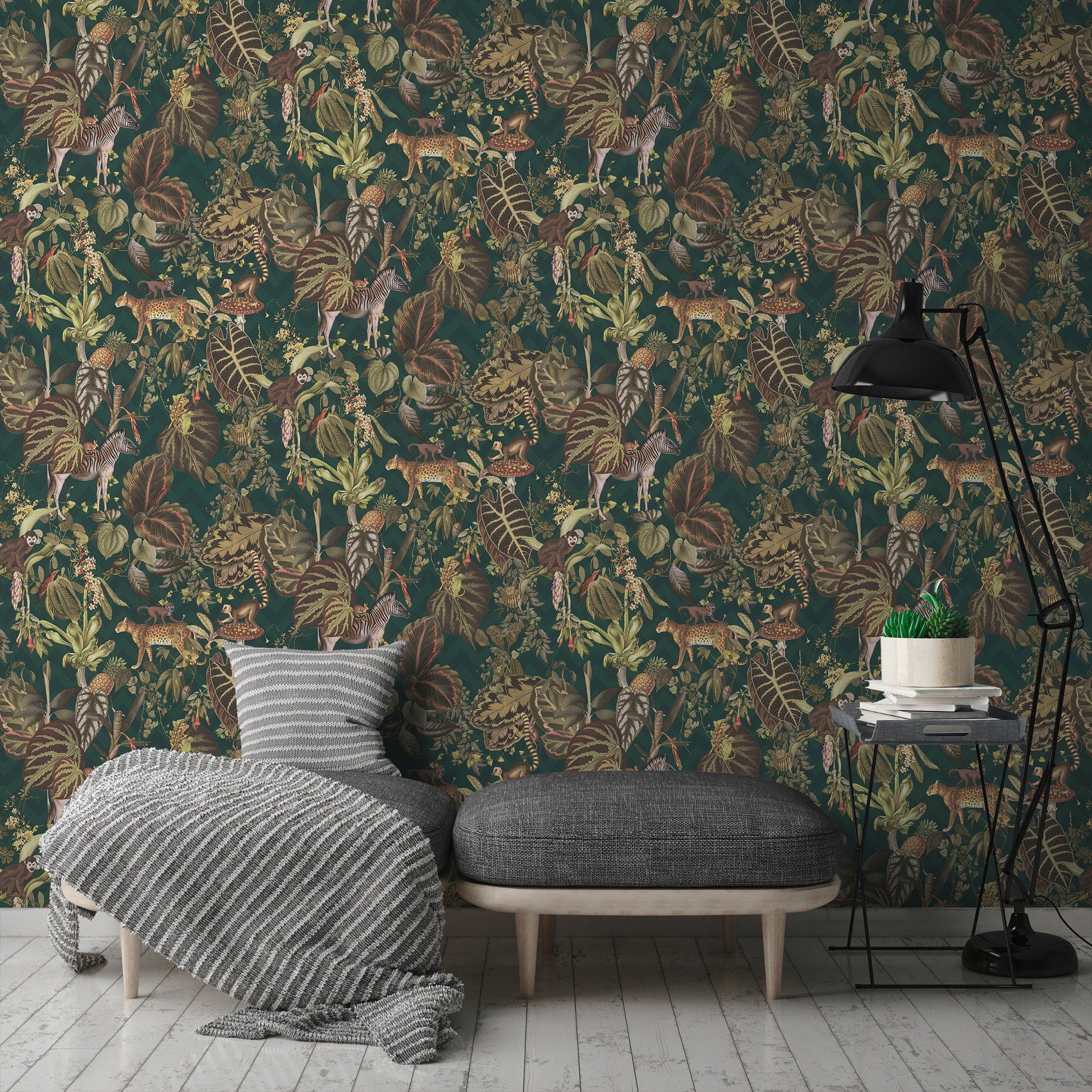 METROPOLIS BY MICHALSKY LIVING Vliestapete Change is good, Jungle Joy, leicht strukturiert, botanisch, floral, tropisch, Designertapete Tapete Dschungel Tapeten Wohnzimmer Schlafzimmer Küche